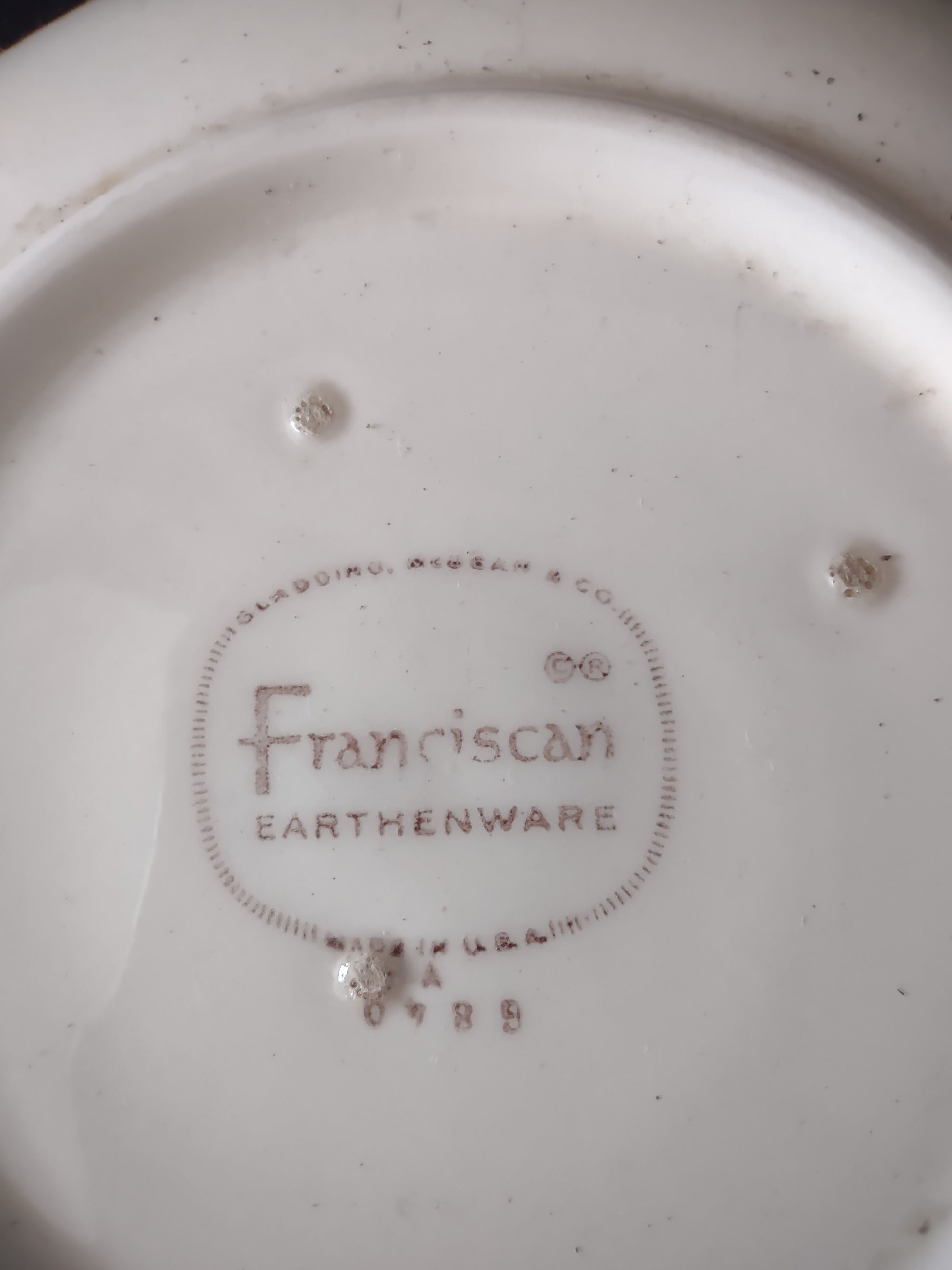 Vintage Franciscan Earthenware Wildflower Saucer Blue Yellow Green Set/4 [6680]