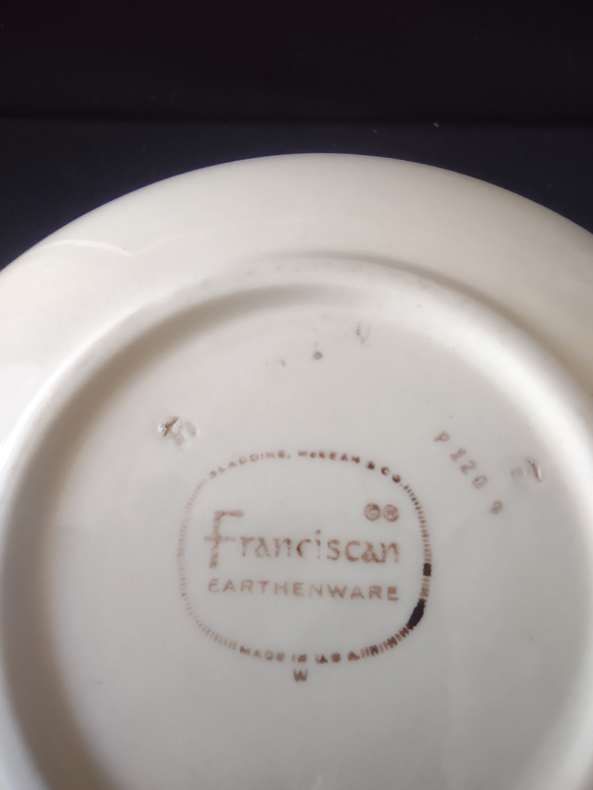 Vintage Franciscan Wildflower Creamer Attached Saucer Blue Gold IMPERFECT [6681]