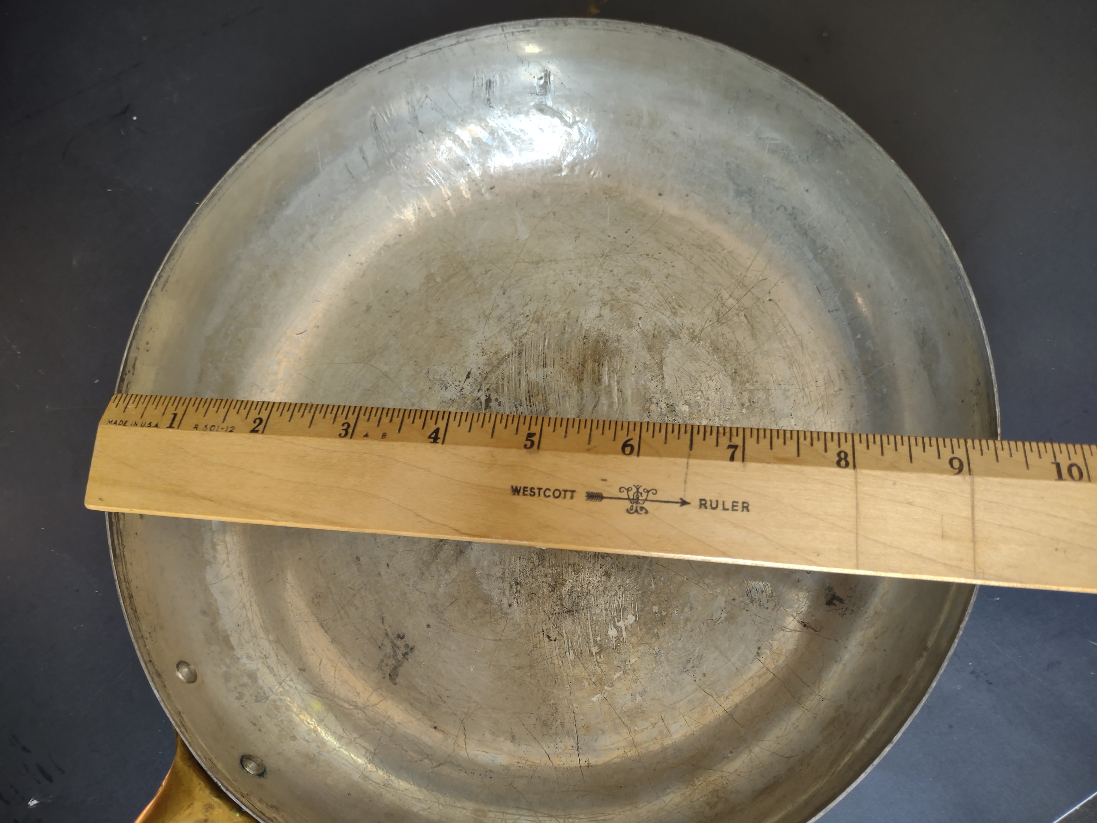 Vintage Bongusto Italy Copper Cookware Set 3 Pc Skillet Pot Lid Brass [6694]