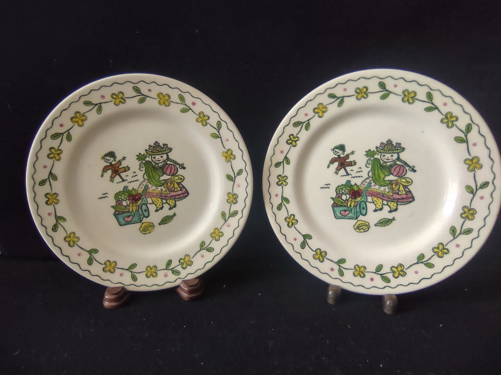 Vintage Poppy Trail Happy Time Hand Painted California Plates Set of 2 [6683]