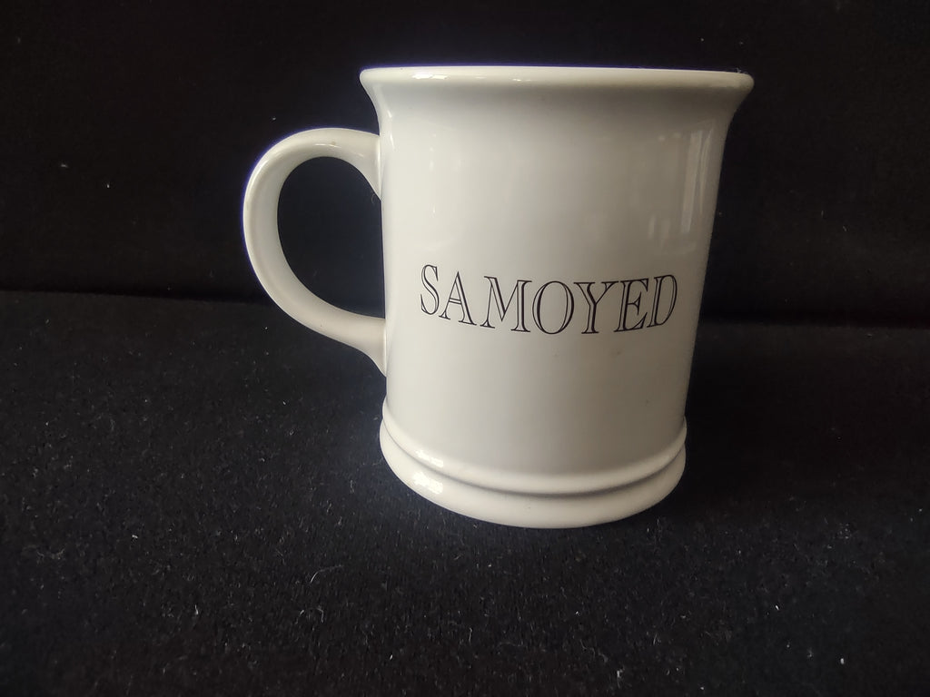 Vintage Samoyed Dog Breed 3D Embossed Ceramic Coffee Mug Off-White [6684]
