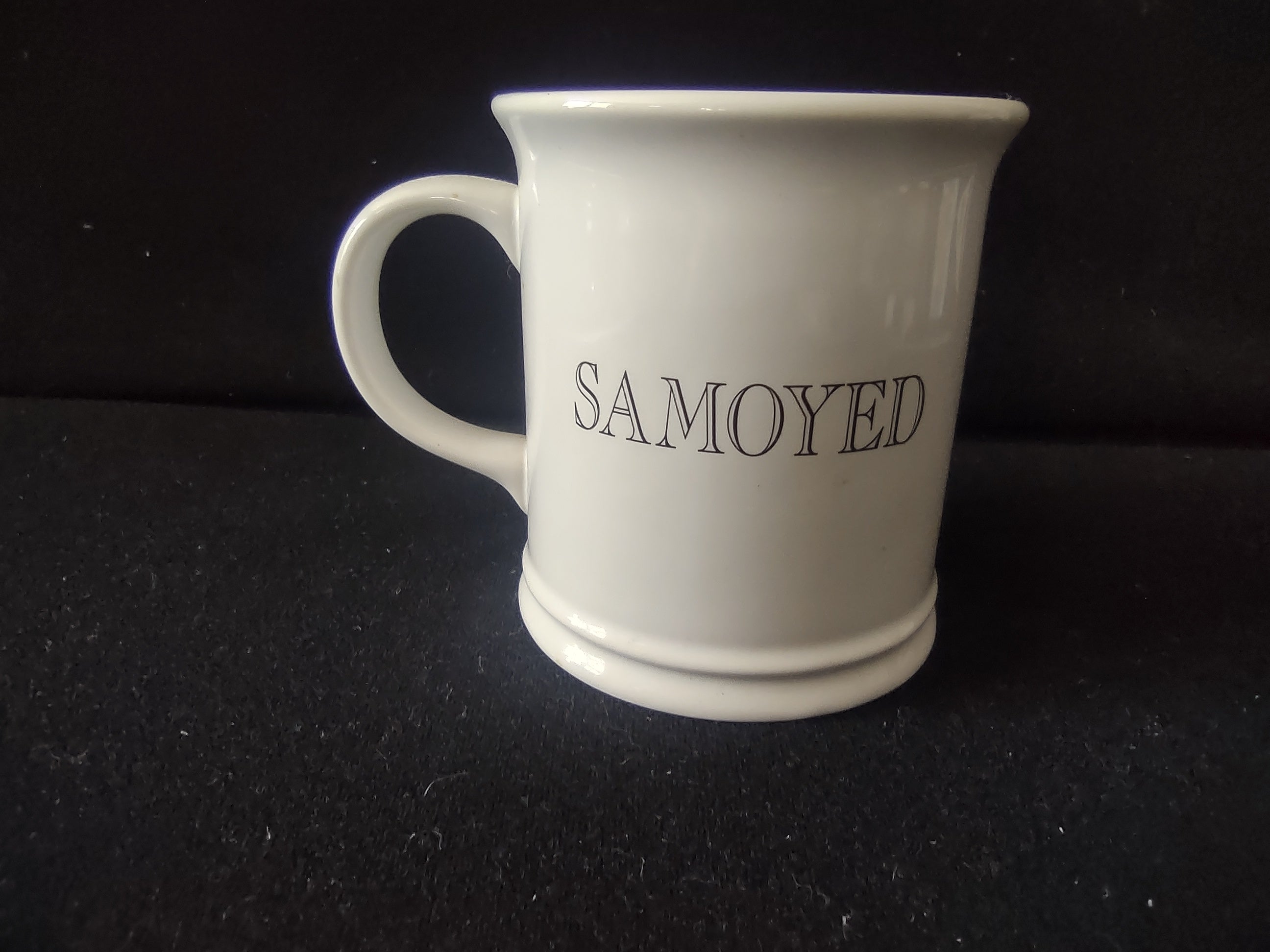 Vintage Samoyed Dog Breed 3D Embossed Ceramic Coffee Mug Off-White [6684]