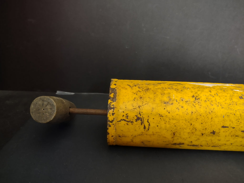 Vintage Yellow Steel Garden Duster Pump Wooden T-Handle [6689]