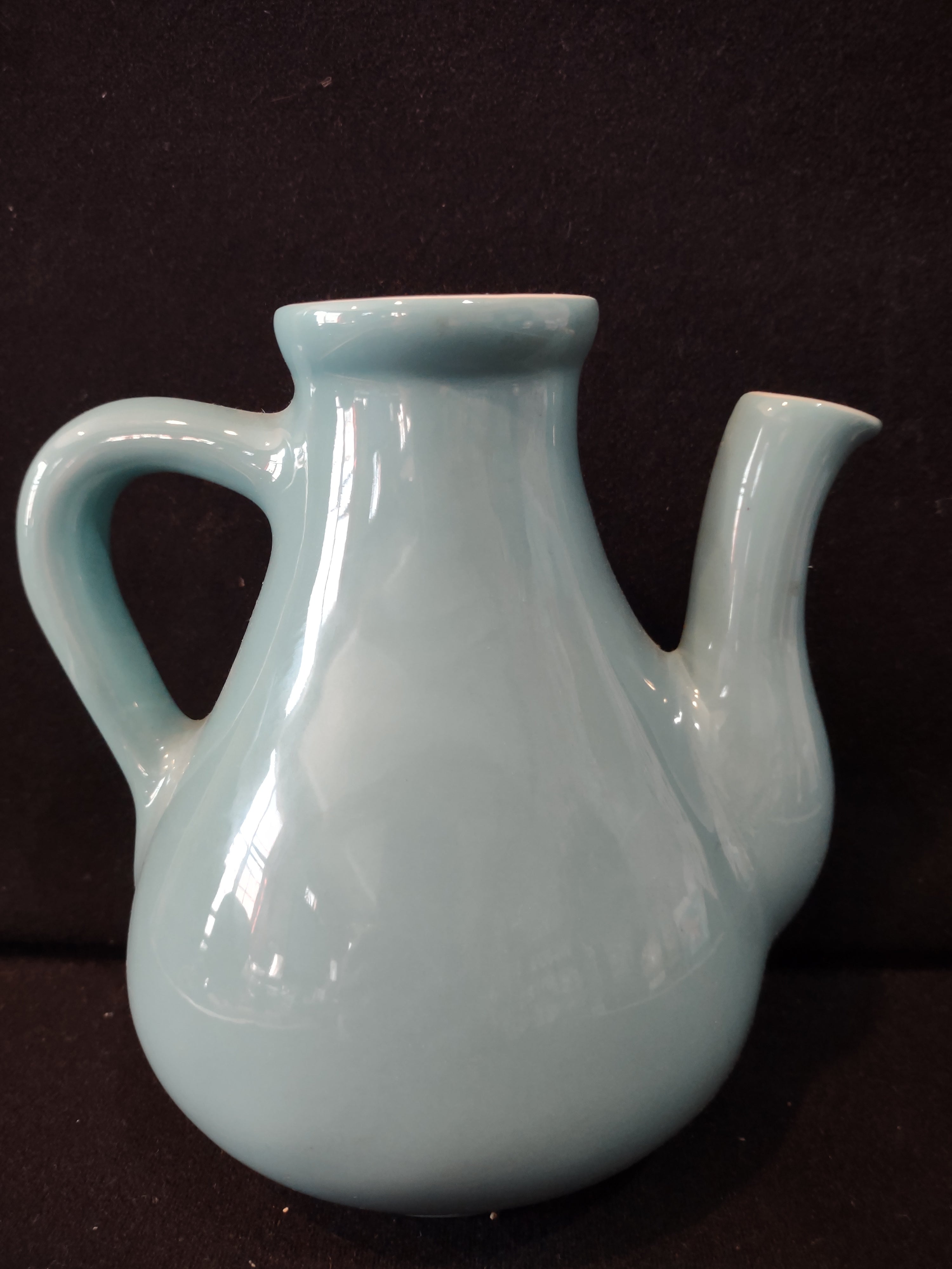 Vintage Russel Wright Sterling China Aqua Teapot No Lid [6703]