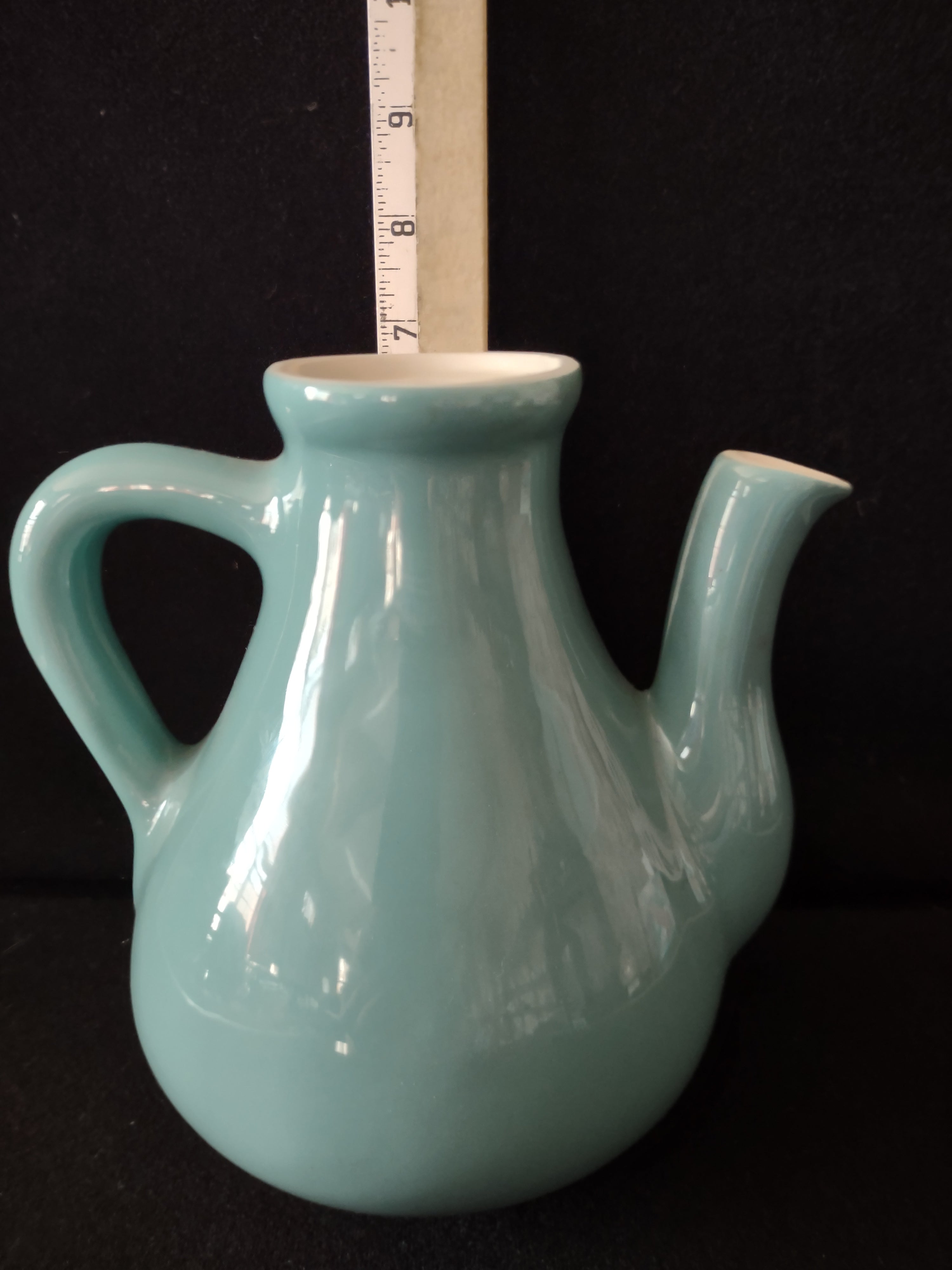 Vintage Russel Wright Sterling China Aqua Teapot No Lid [6703]