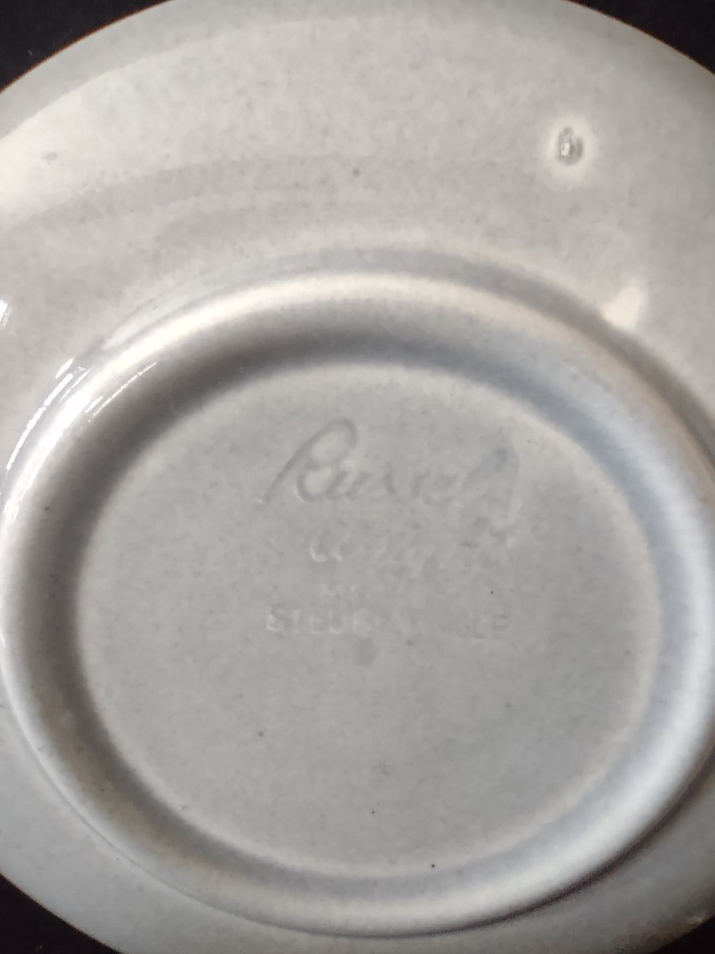 Vintage Russell Wright American Modern Granite Gray Cup Saucer Set of 2 [6698]