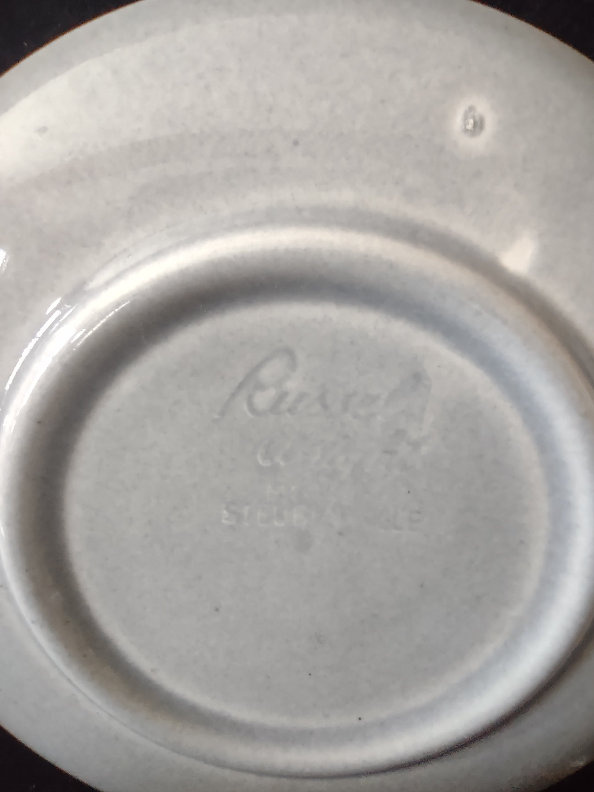Vintage Russell Wright American Modern Granite Gray Cup Saucer Set of 2 [6698]