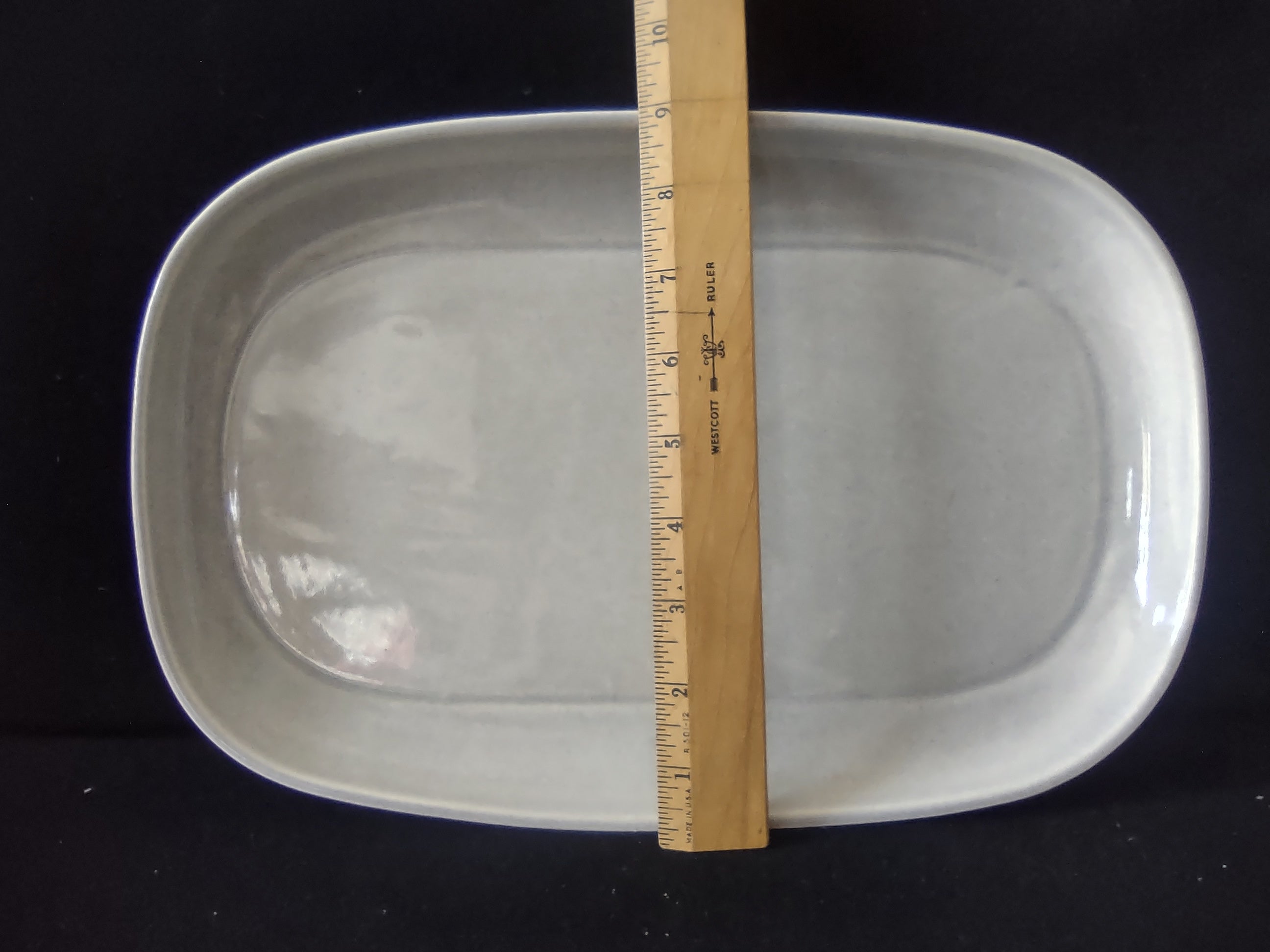 Vintage Russell Wright American Modern Granite Gray Rectangular Tray [6700]