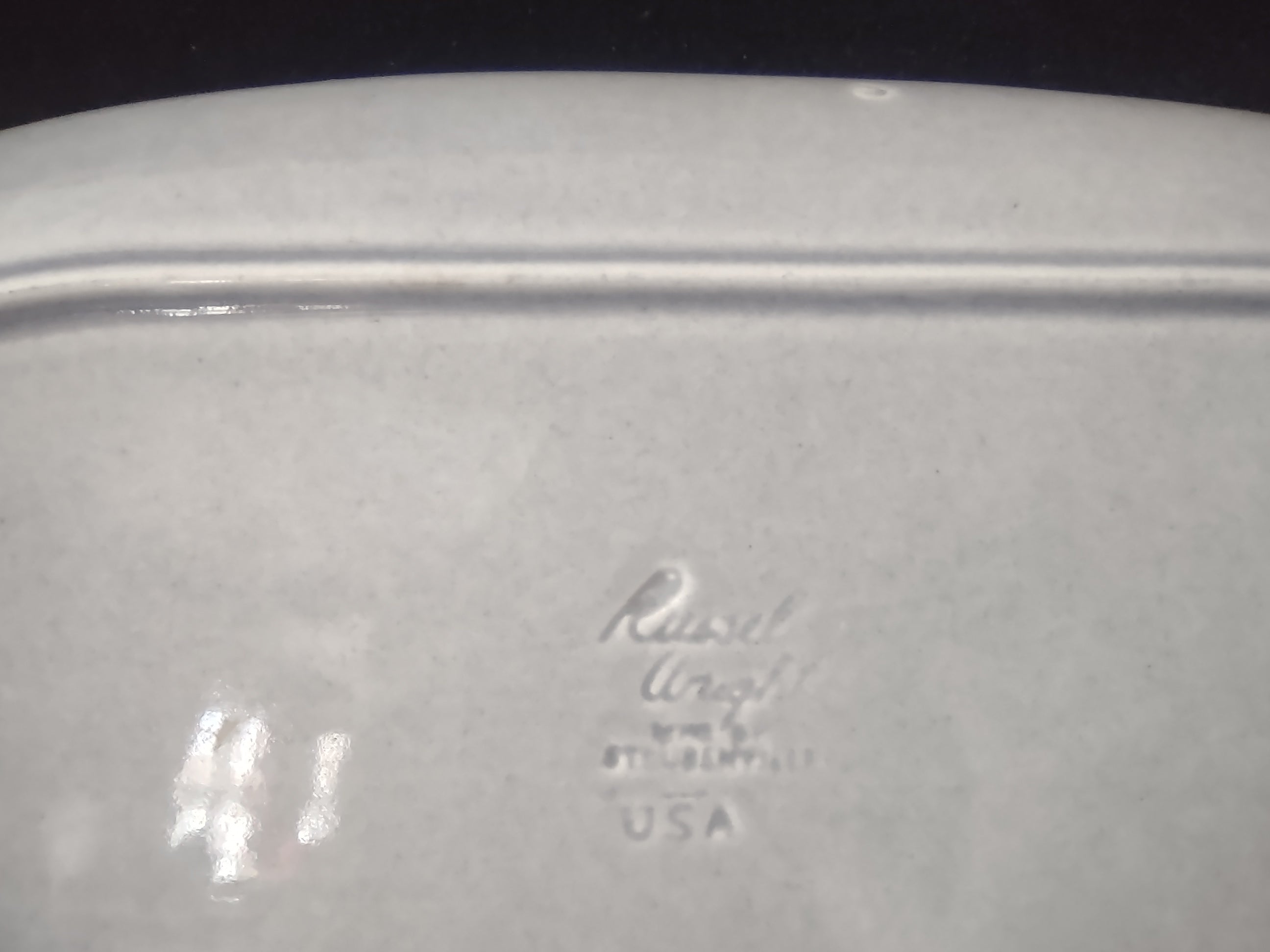 Vintage Russell Wright American Modern Granite Gray Rectangular Tray [6700]