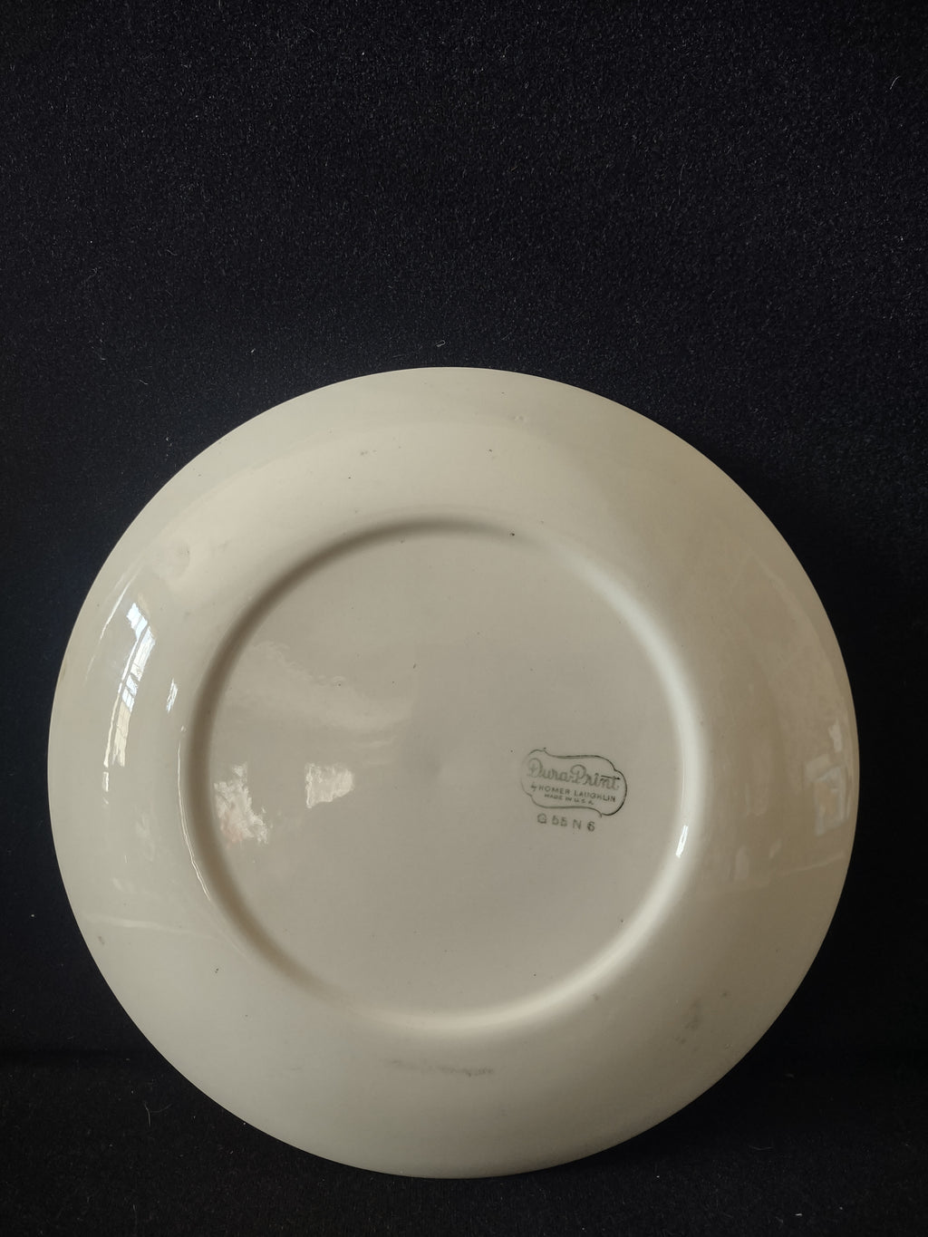 Vintage Homer Laughlin DuraPrint Starburst Atomic 9" Plate Teal Black REPAIRED [6697]