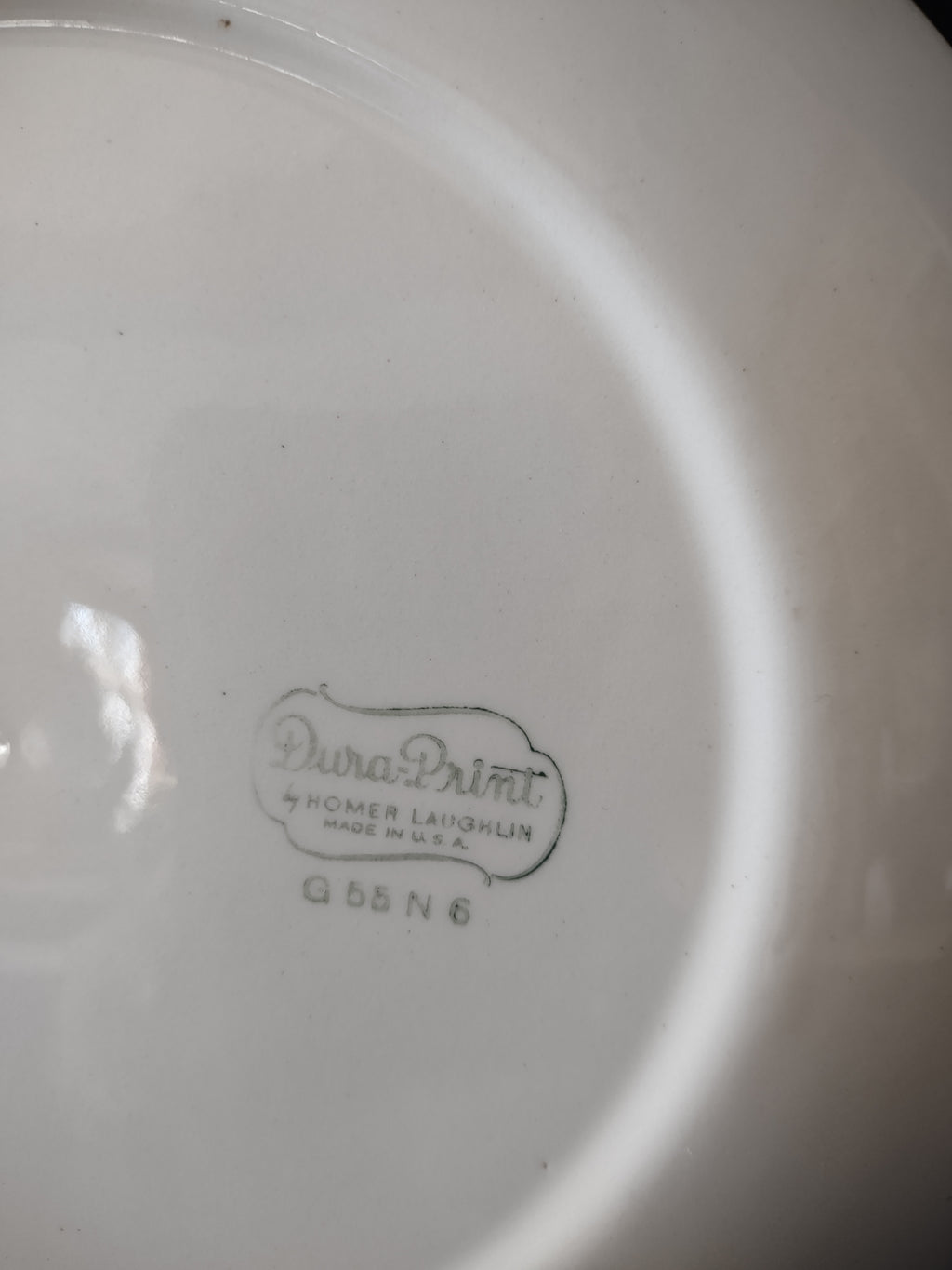 Vintage Homer Laughlin DuraPrint Starburst Atomic 9" Plate Teal Black REPAIRED [6697]