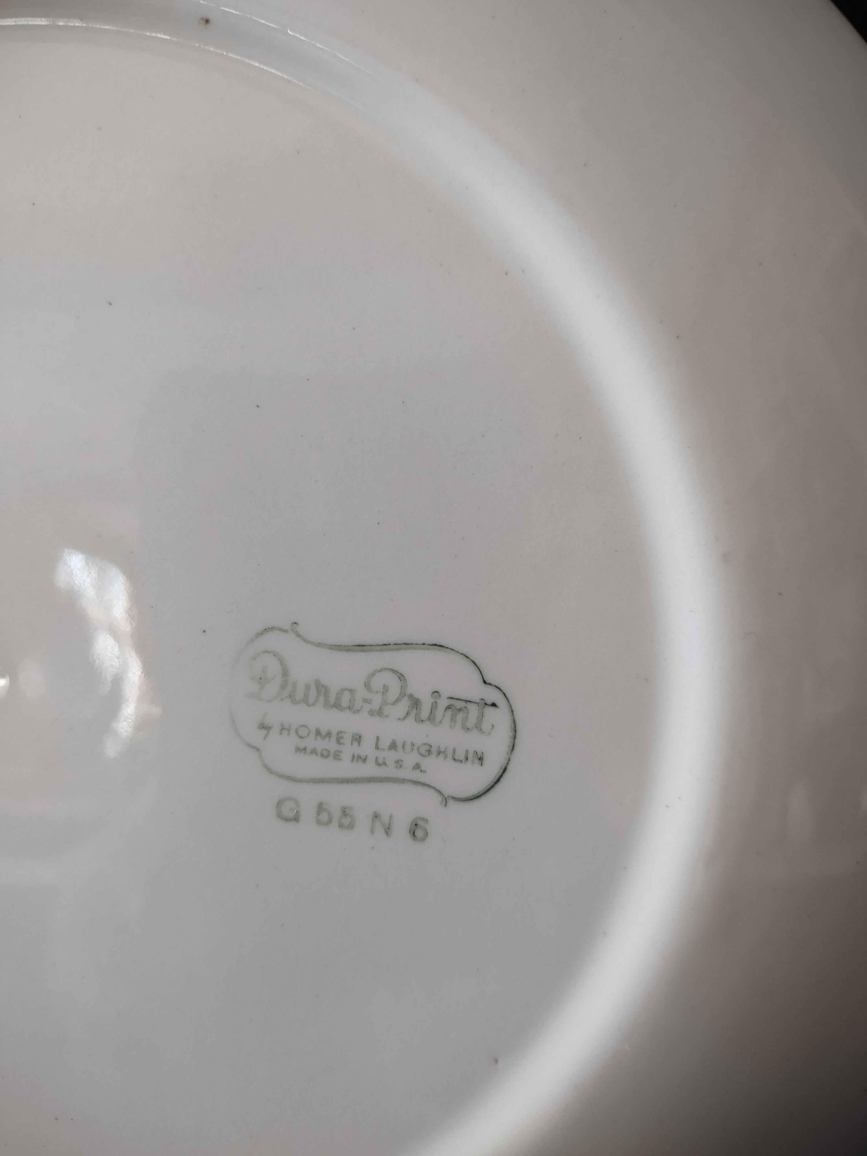 Vintage Homer Laughlin DuraPrint Starburst Atomic 9" Plate Teal Black REPAIRED [6697]