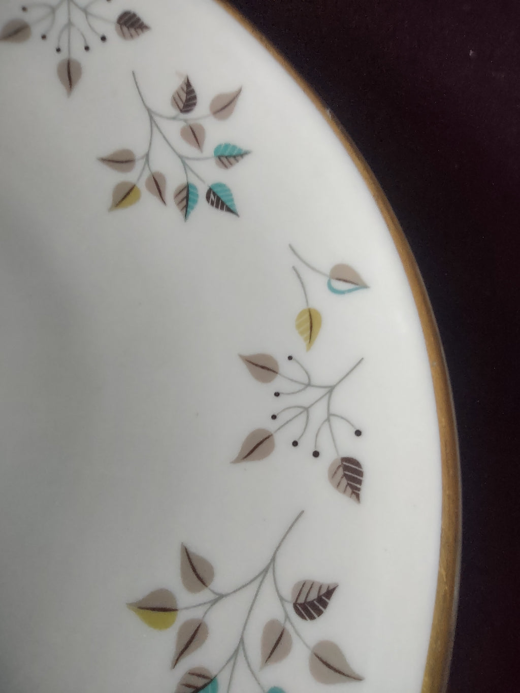 Vintage Princess China Riviera Oval Platter Tru-Tone USA Leaf Spray [6705]