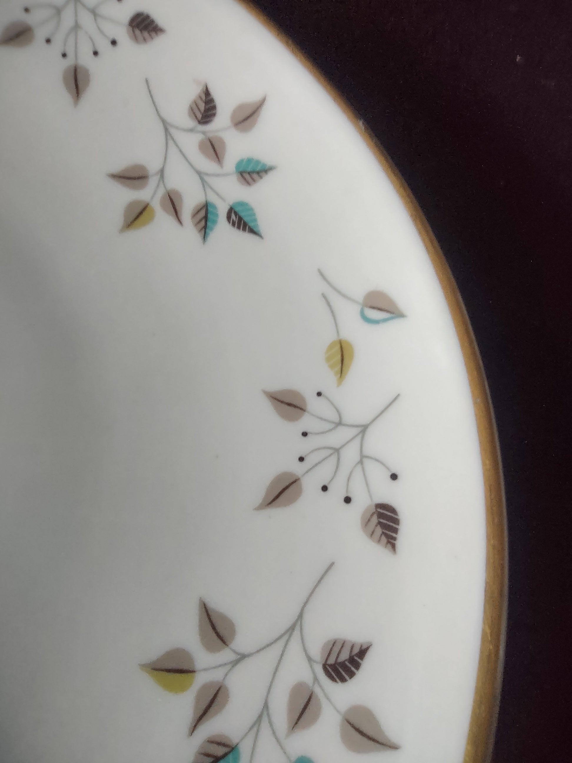 Vintage Princess China Riviera Oval Platter Tru-Tone USA Leaf Spray [6705]