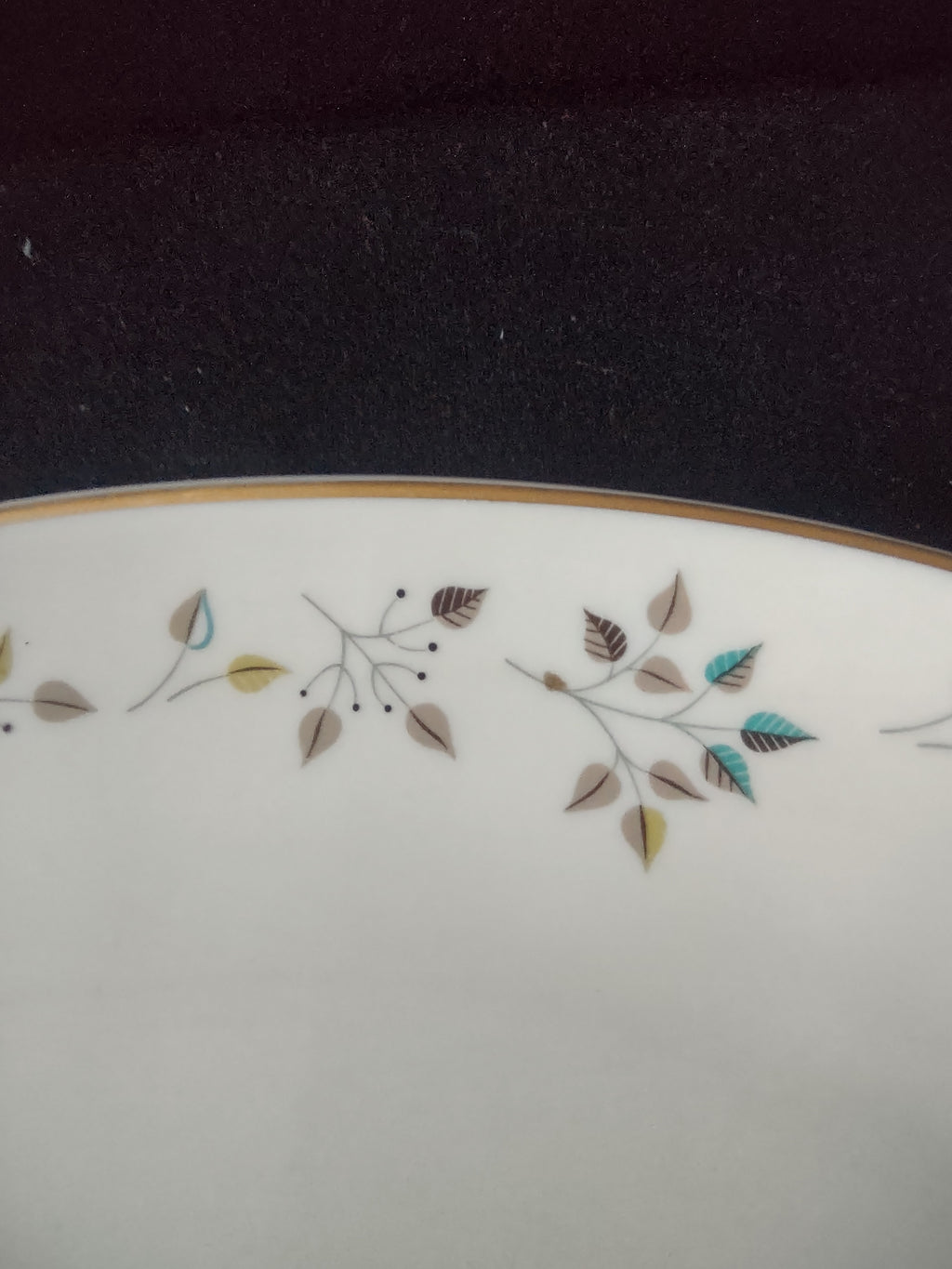 Vintage Princess China Riviera Oval Platter Tru-Tone USA Leaf Spray [6705]