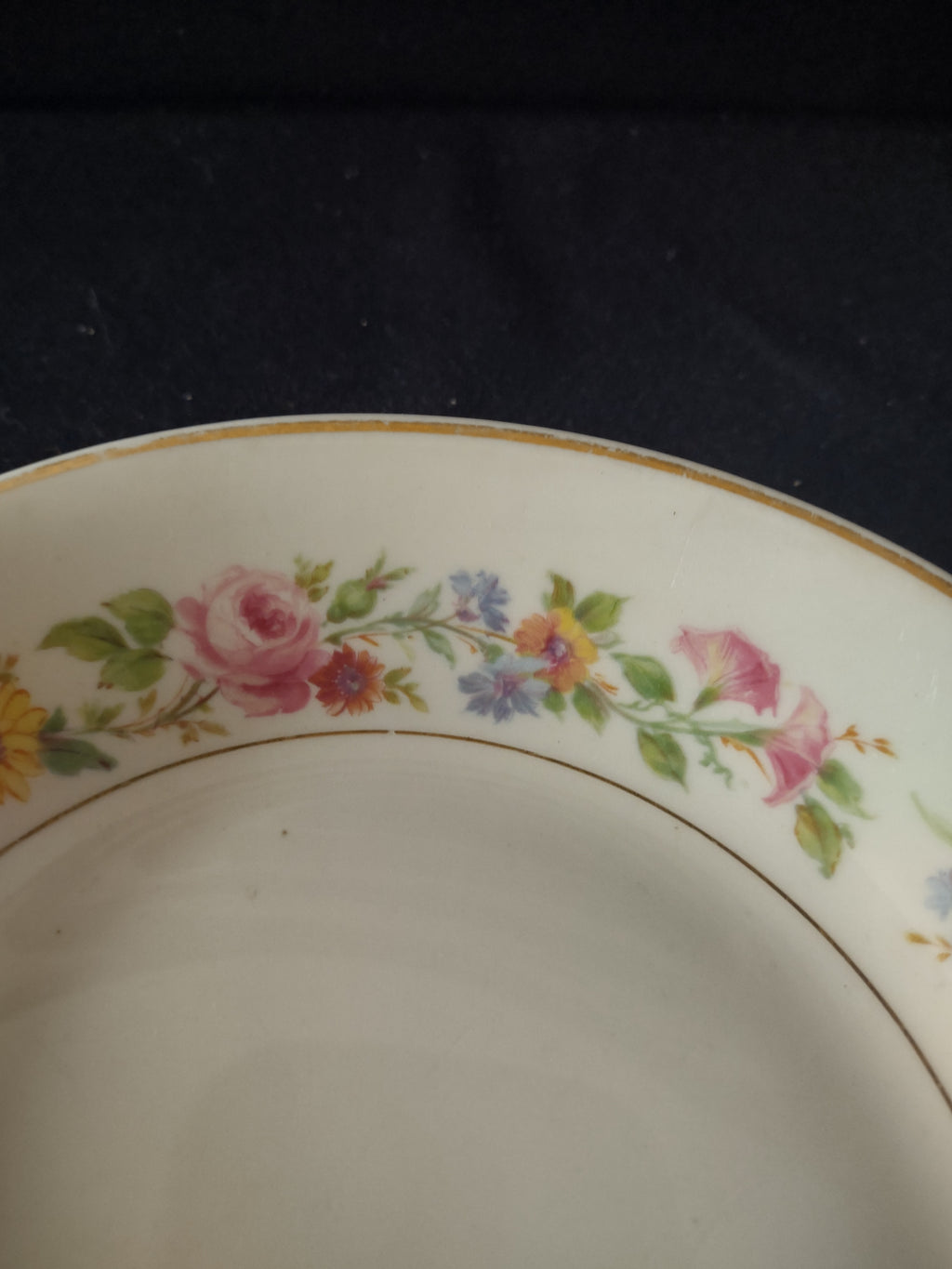 Vintage Syracuse China Old Ivory Pasta Bowls Set of 3 Floral USA 6" [6706]