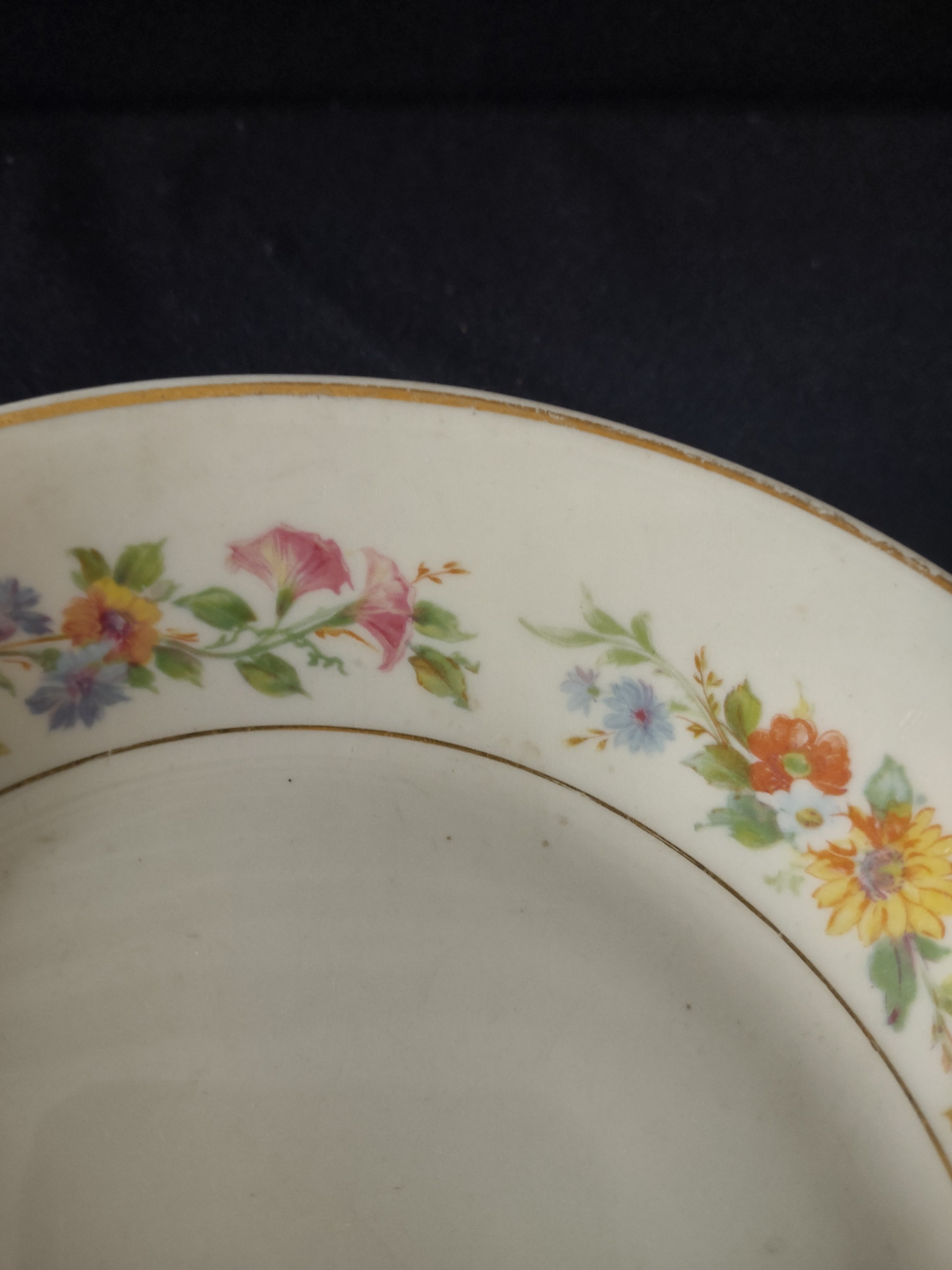 Vintage Syracuse China Old Ivory Pasta Bowls Set of 3 Floral USA 6" [6706]