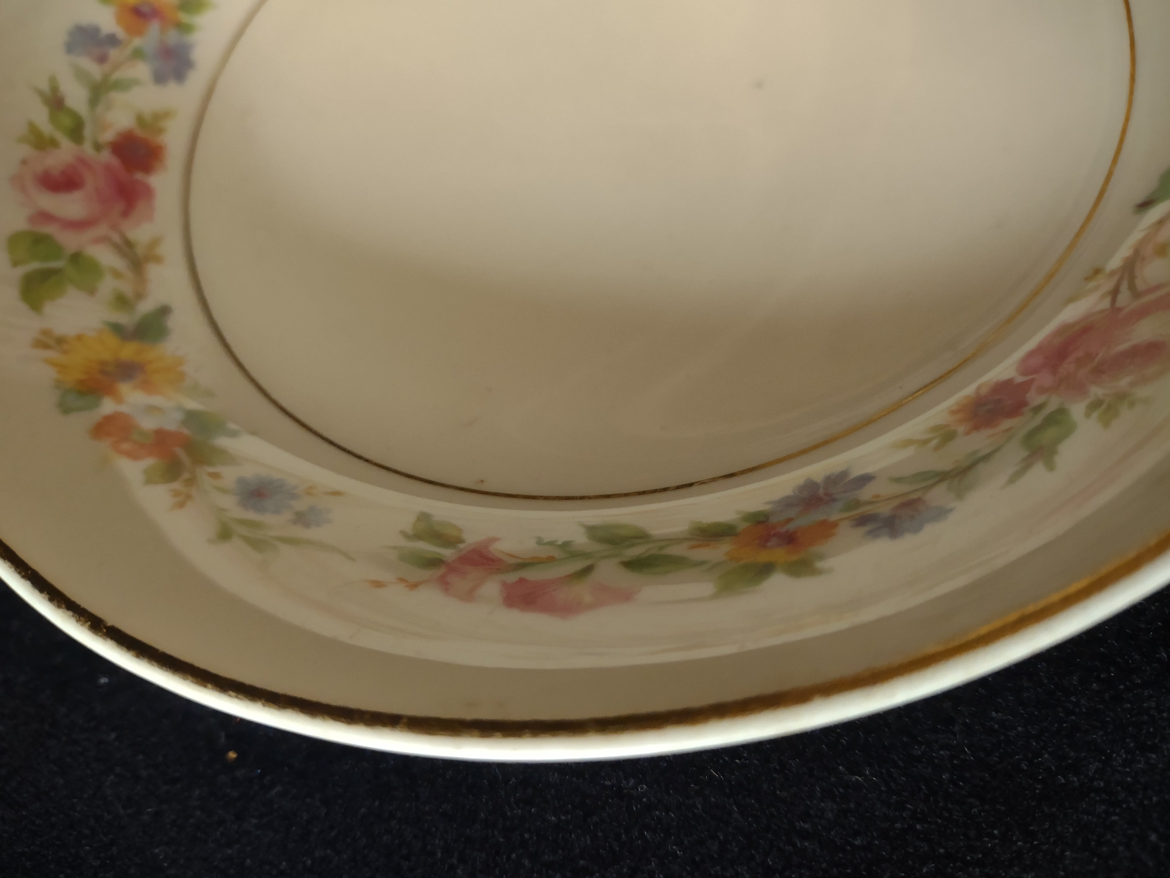 Vintage Syracuse China Old Ivory Pasta Bowls Set of 3 Floral USA 6" [6706]