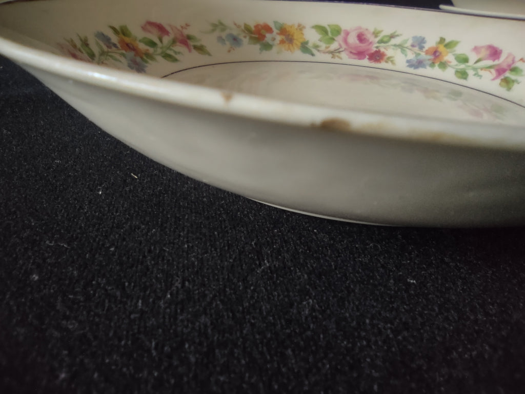 Vintage Syracuse China Old Ivory Pasta Bowls Set of 3 Floral USA 6" [6706]