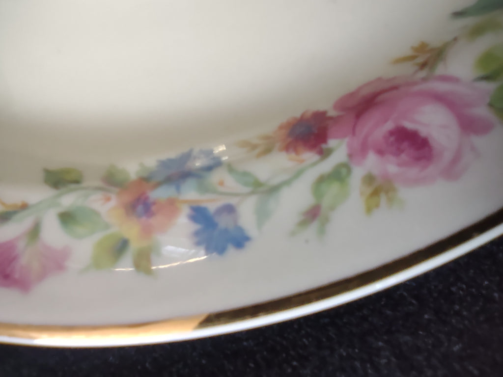 Vintage Syracuse China Old Ivory Gravy Boat w/Underplate Floral [6707]