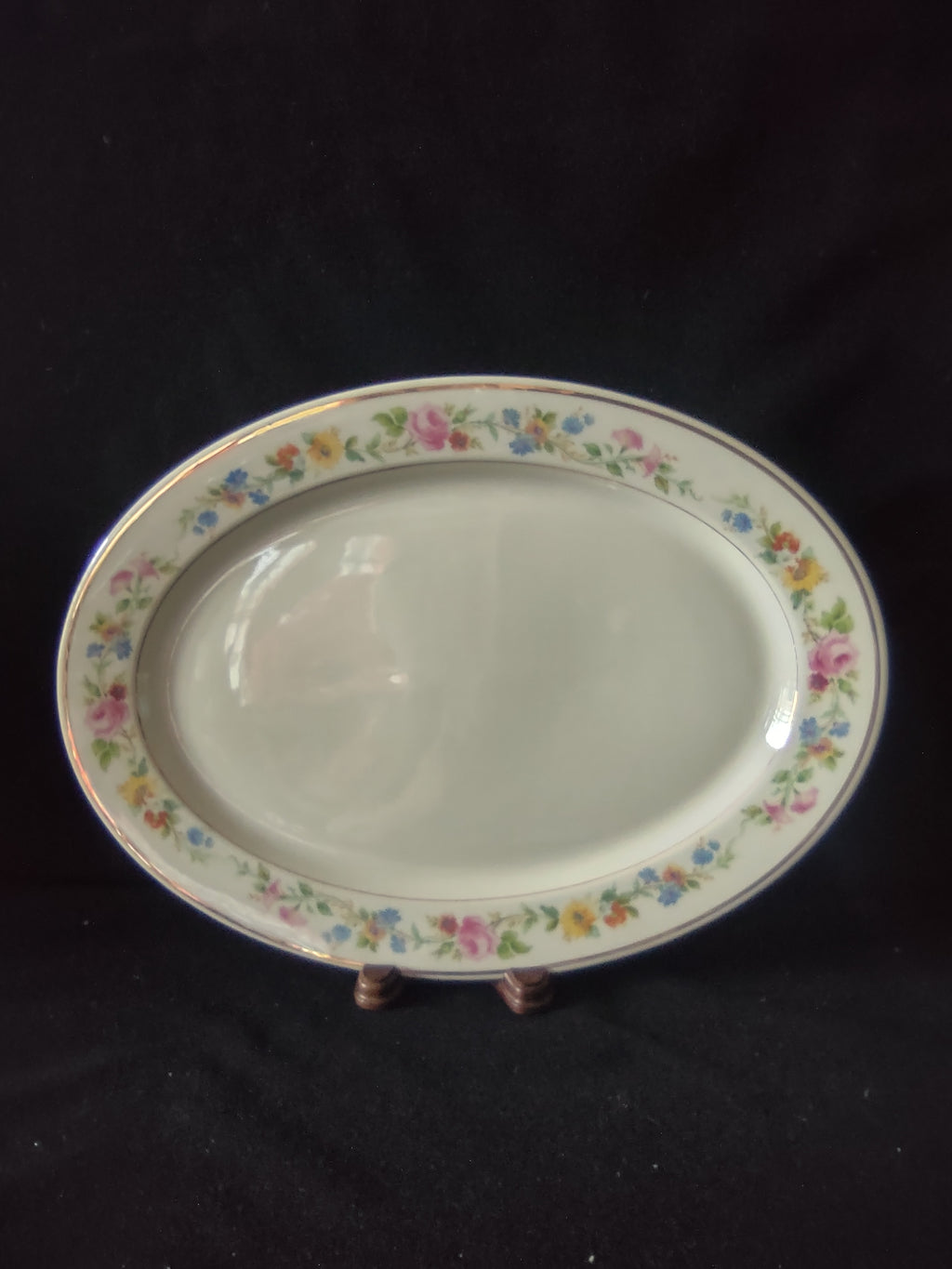 Vintage Syracuse China Old Ivory Oval Serving Platter 14" Floral [6708]
