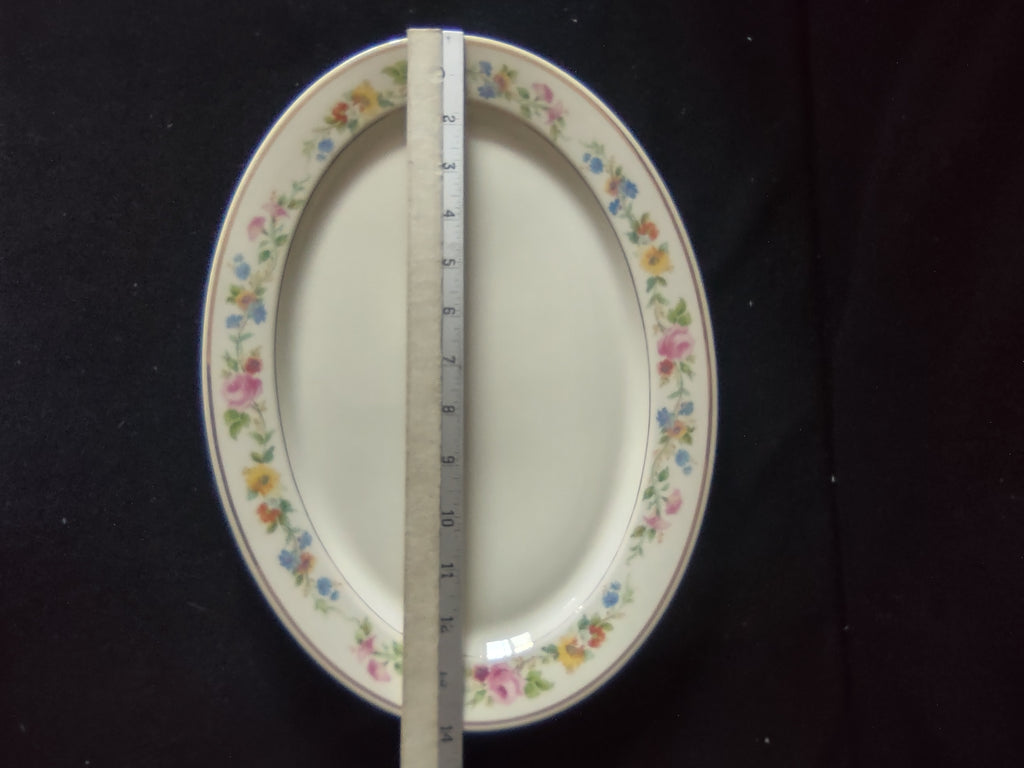 Vintage Syracuse China Old Ivory Oval Serving Platter 14" Floral [6708]