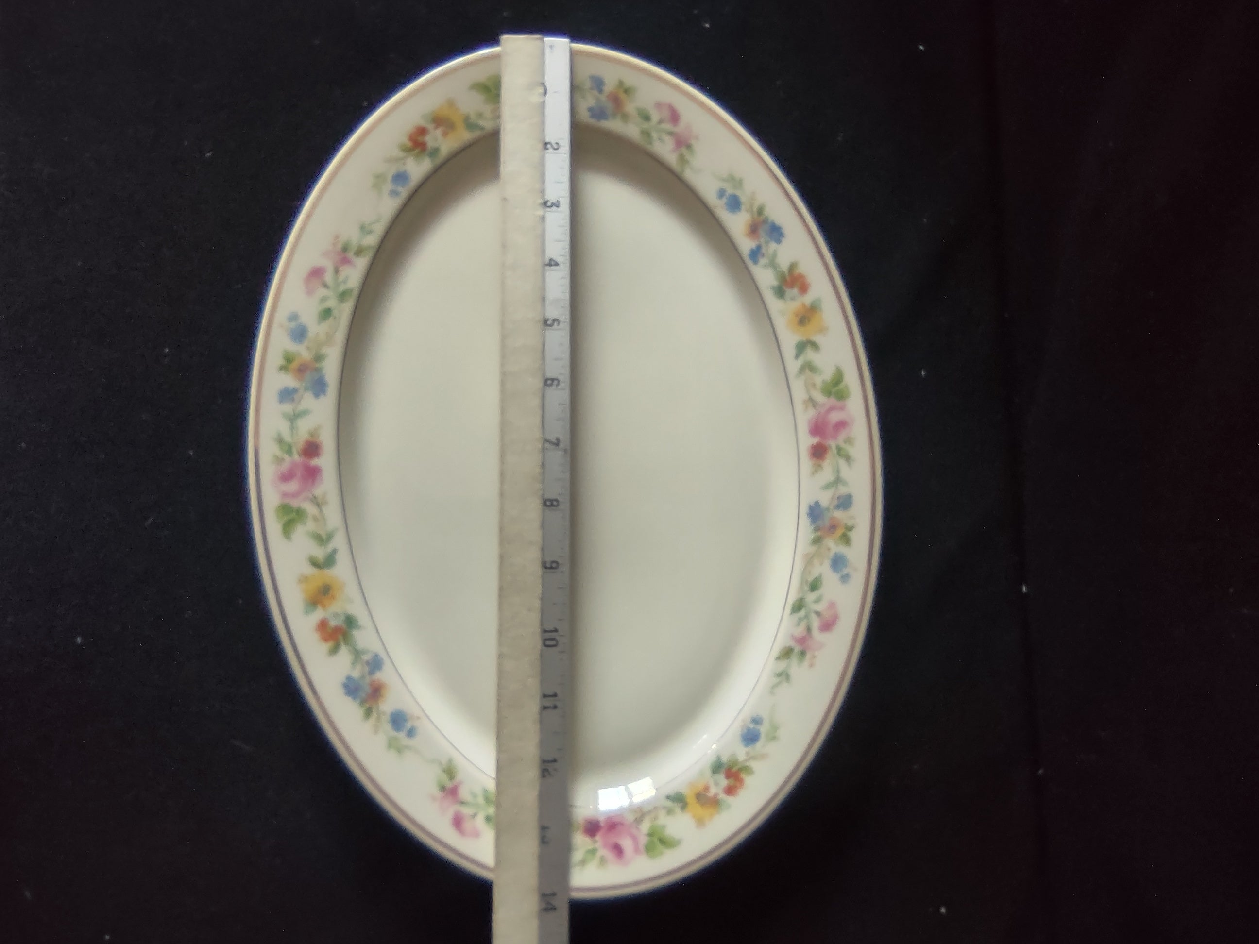 Vintage Syracuse China Old Ivory Oval Serving Platter 14" Floral [6708]