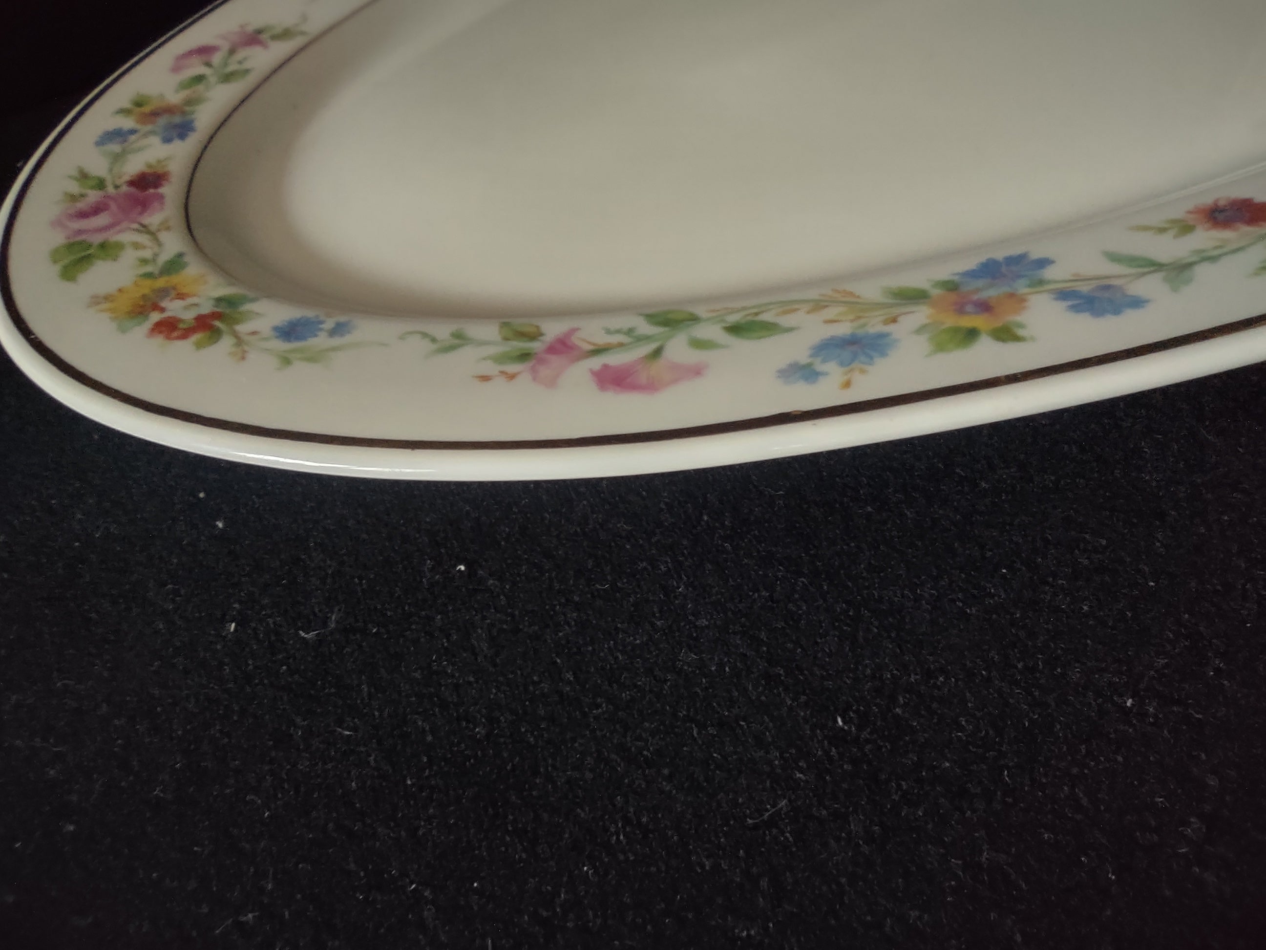Vintage Syracuse China Old Ivory Oval Serving Platter 14" Floral [6708]