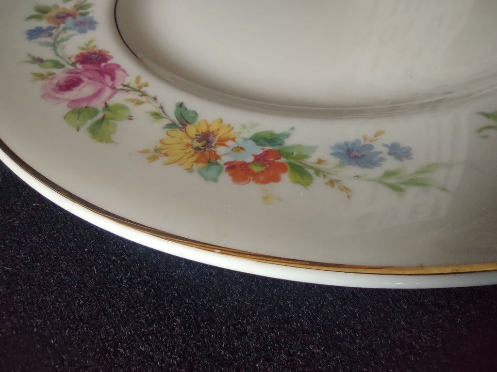 Vintage Syracuse China Cliftondale Floral Dinner Plate Pink Rose [6709]