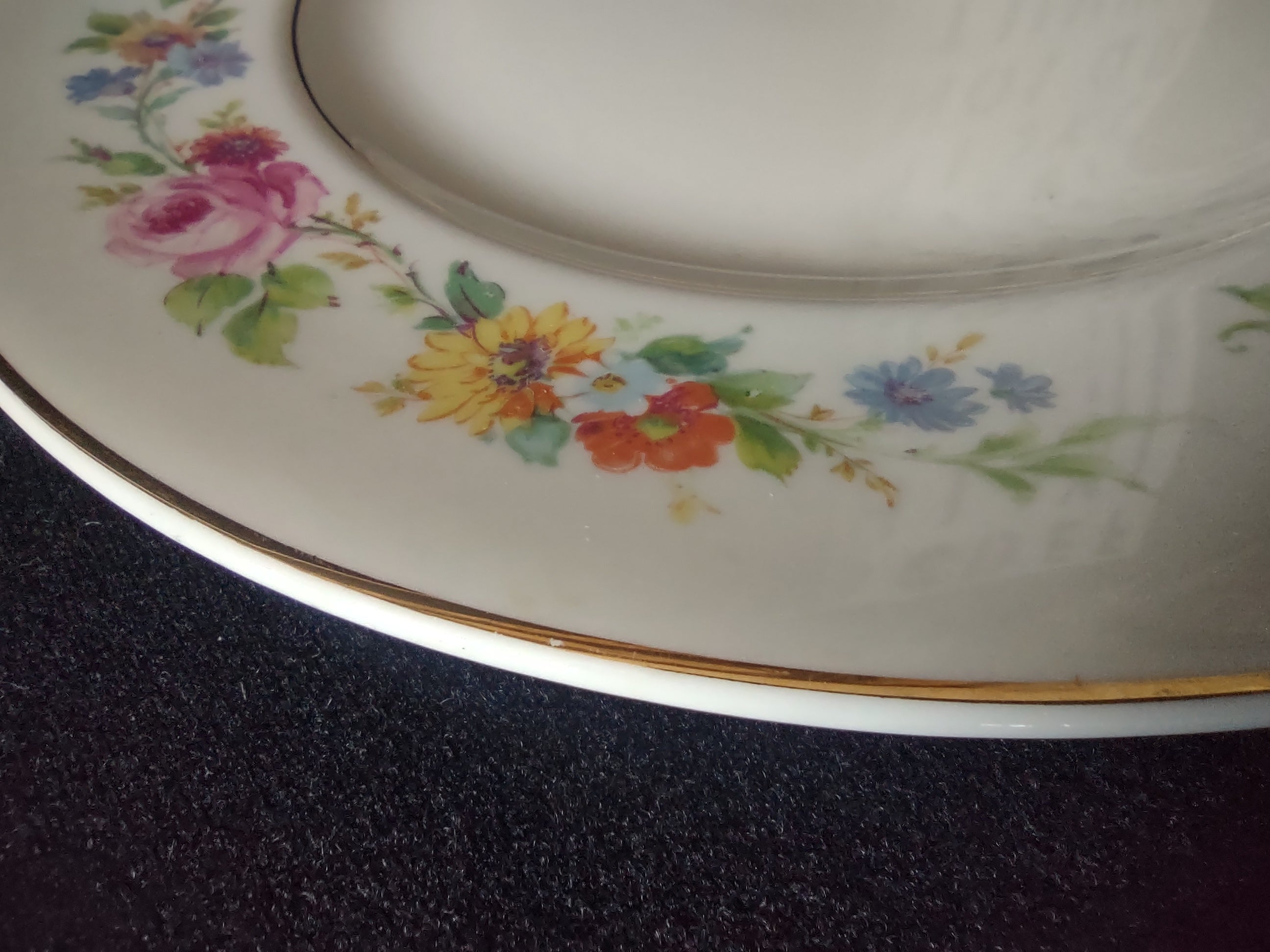 Vintage Syracuse China Cliftondale Floral Dinner Plate Pink Rose [6709]