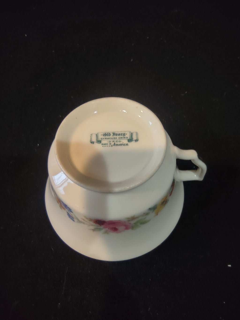 Vintage Syracuse China Floral Garland Tea Cup Gold Rim [6711]