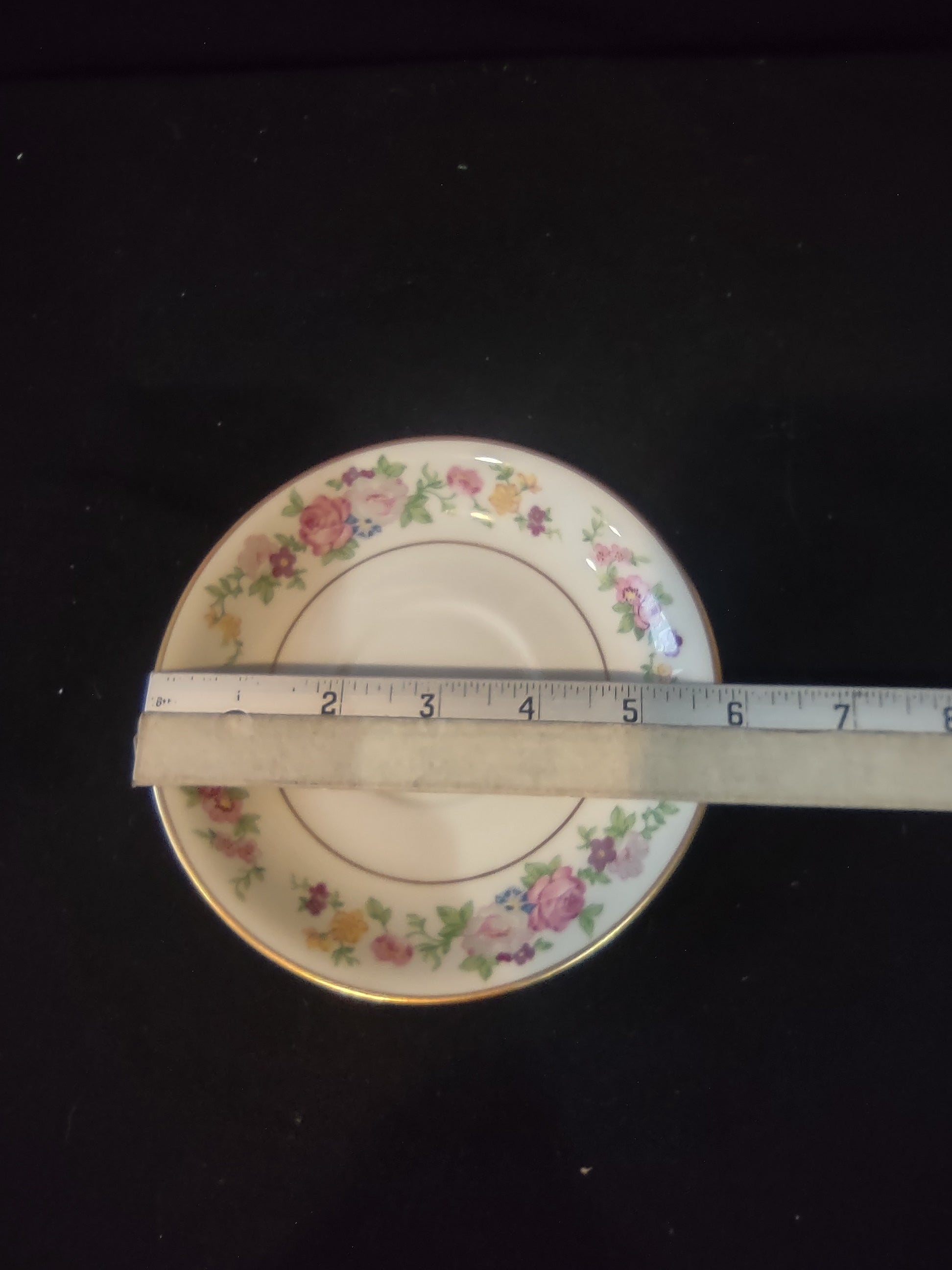 Vintage Lamberton Virginia Saucer Pink Rose Floral Gold Trim [6712]