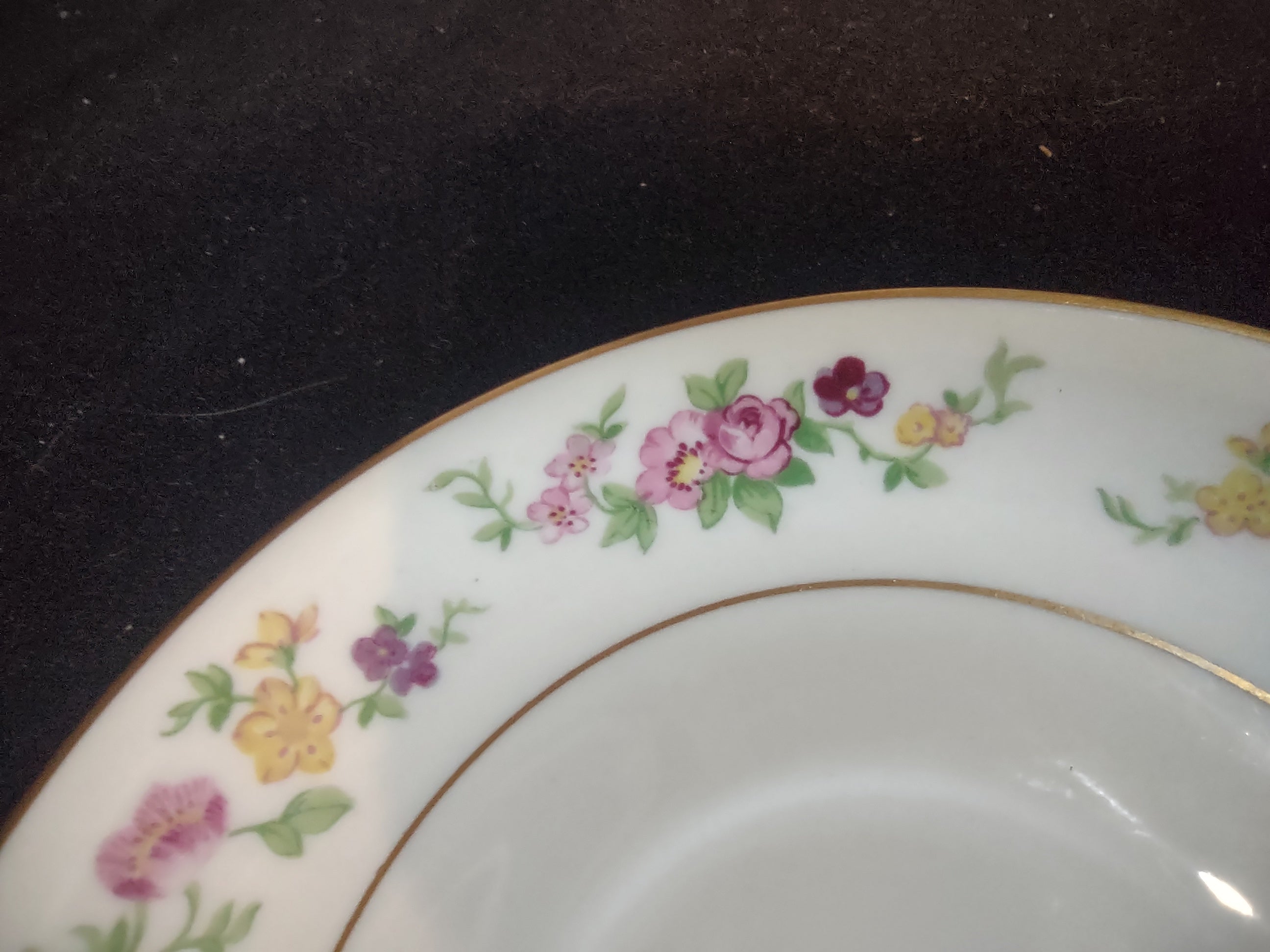 Vintage Lamberton Virginia Saucer Pink Rose Floral Gold Trim [6712]