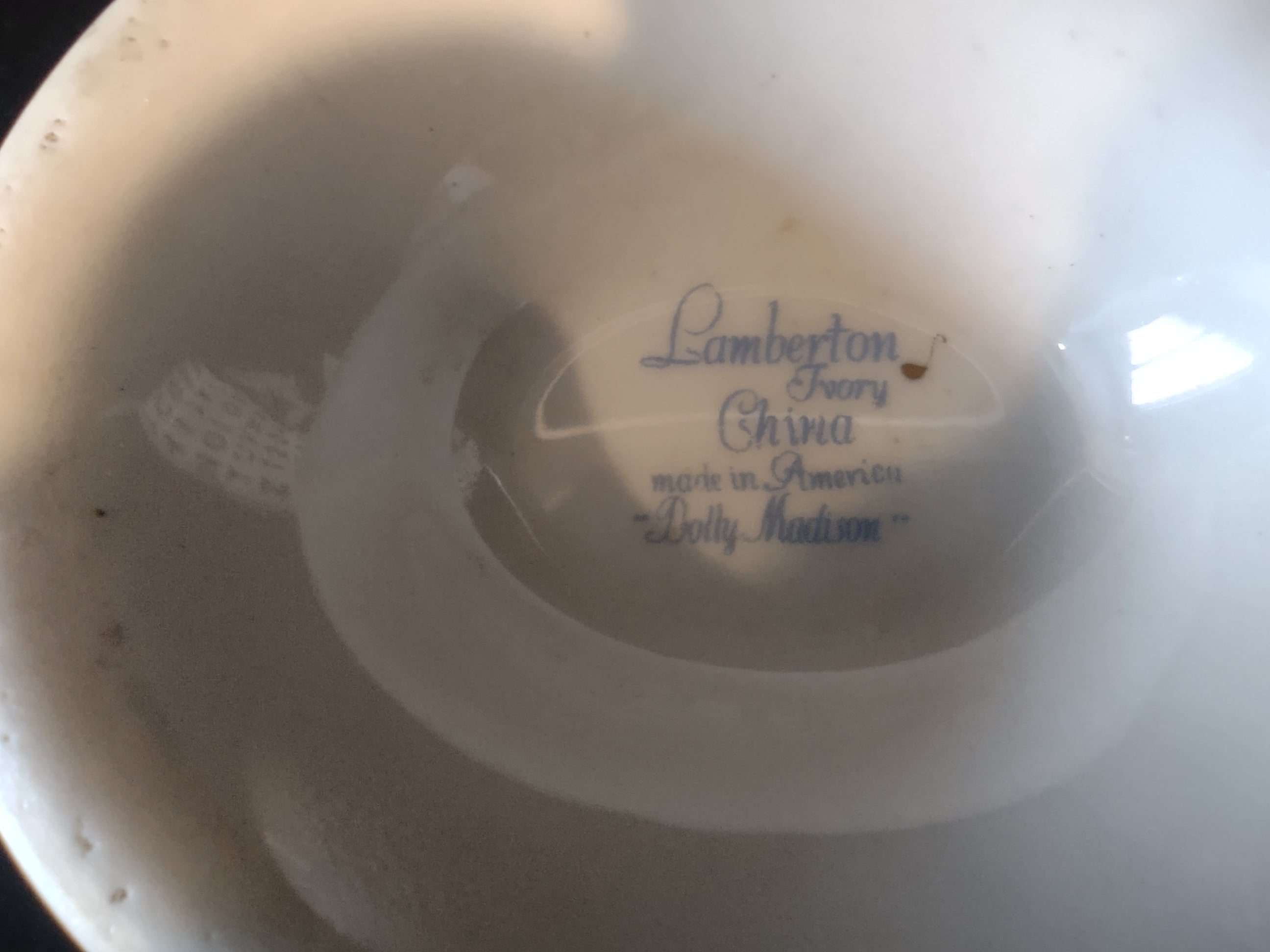 Vintage Lamberton Dolly Madison Sugar Bowl Lid Pink Rose Floral Gold [6713]