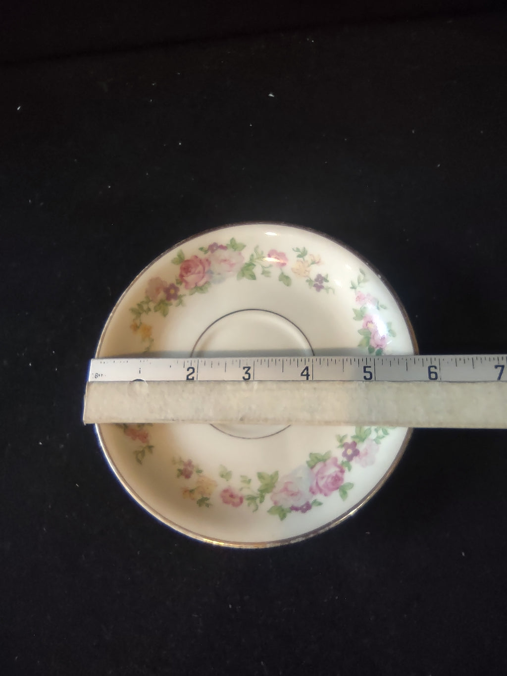 Vintage Lamberton Dolly Madison Saucer Pink Rose Floral Gold Trim [6714]