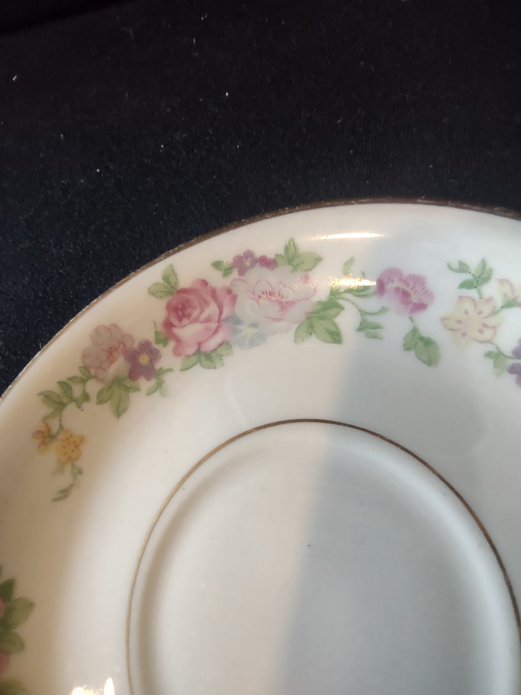 Vintage Lamberton Dolly Madison Saucer Pink Rose Floral Gold Trim [6714]