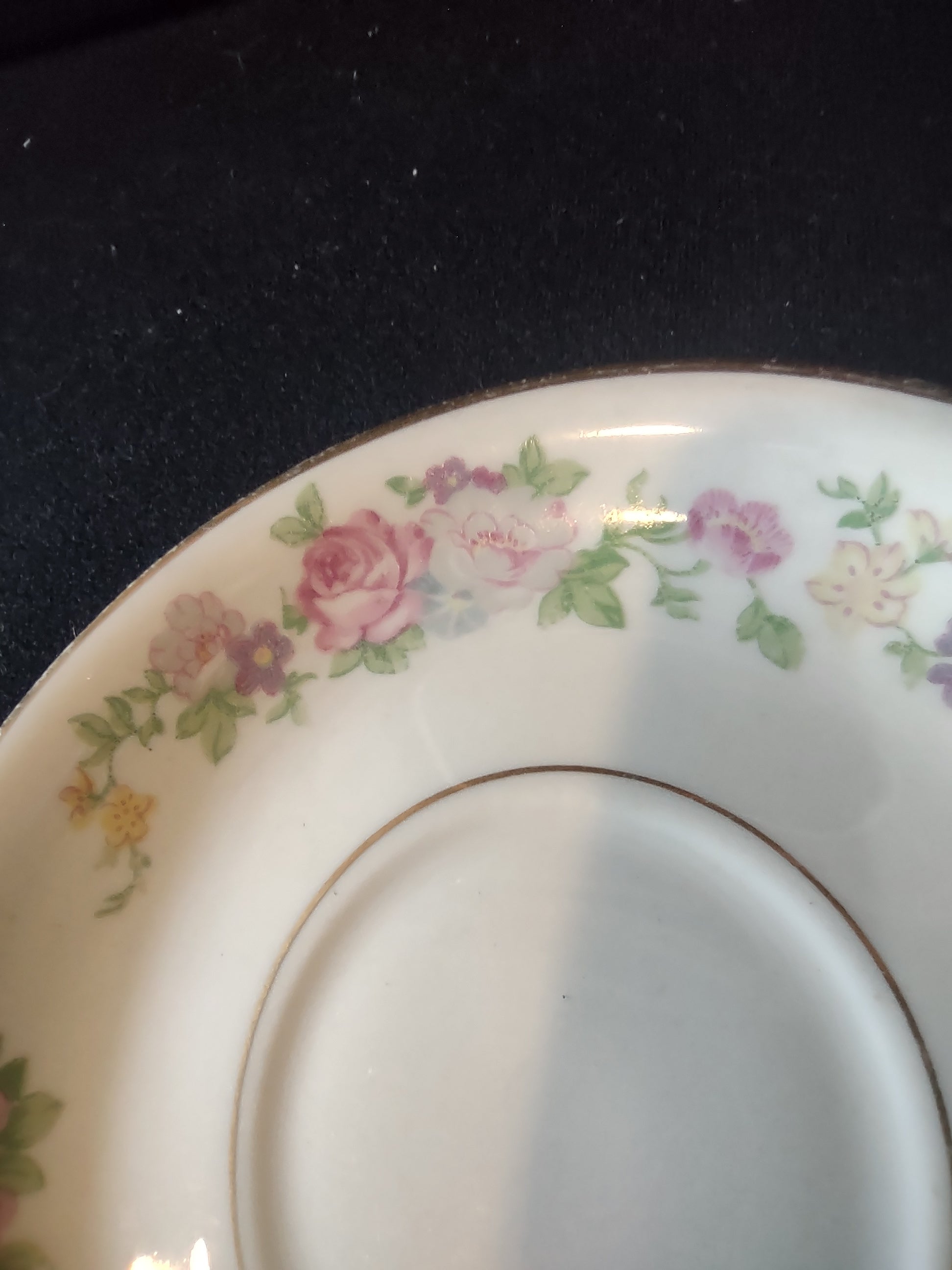 Vintage Lamberton Dolly Madison Saucer Pink Rose Floral Gold Trim [6714]