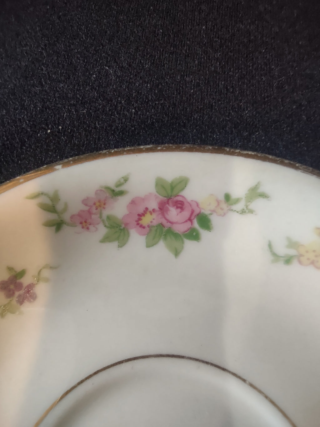 Vintage Lamberton Dolly Madison Saucer Pink Rose Floral Gold Trim [6714]