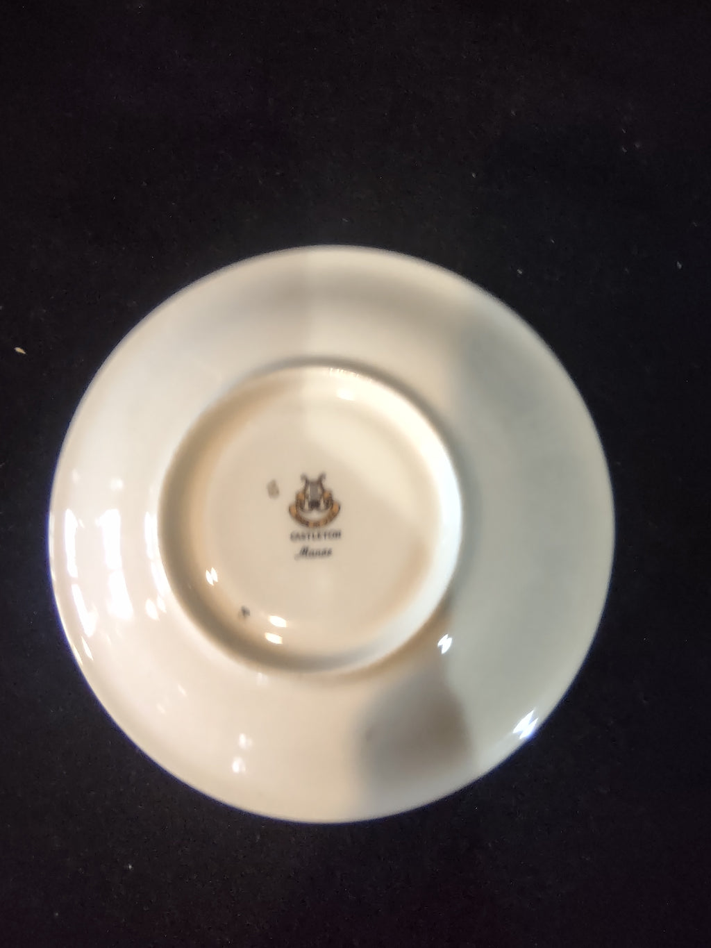 Vintage Castleton China Manor Cup & Saucer Set of 4 Floral Gold Trim [6715]