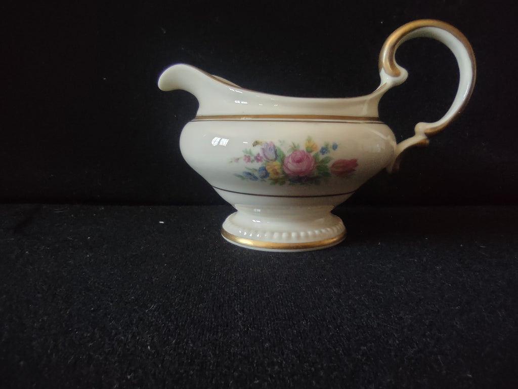 Vintage Castleton China Floral Bouquet Creamer Gold Trim USA [6716]