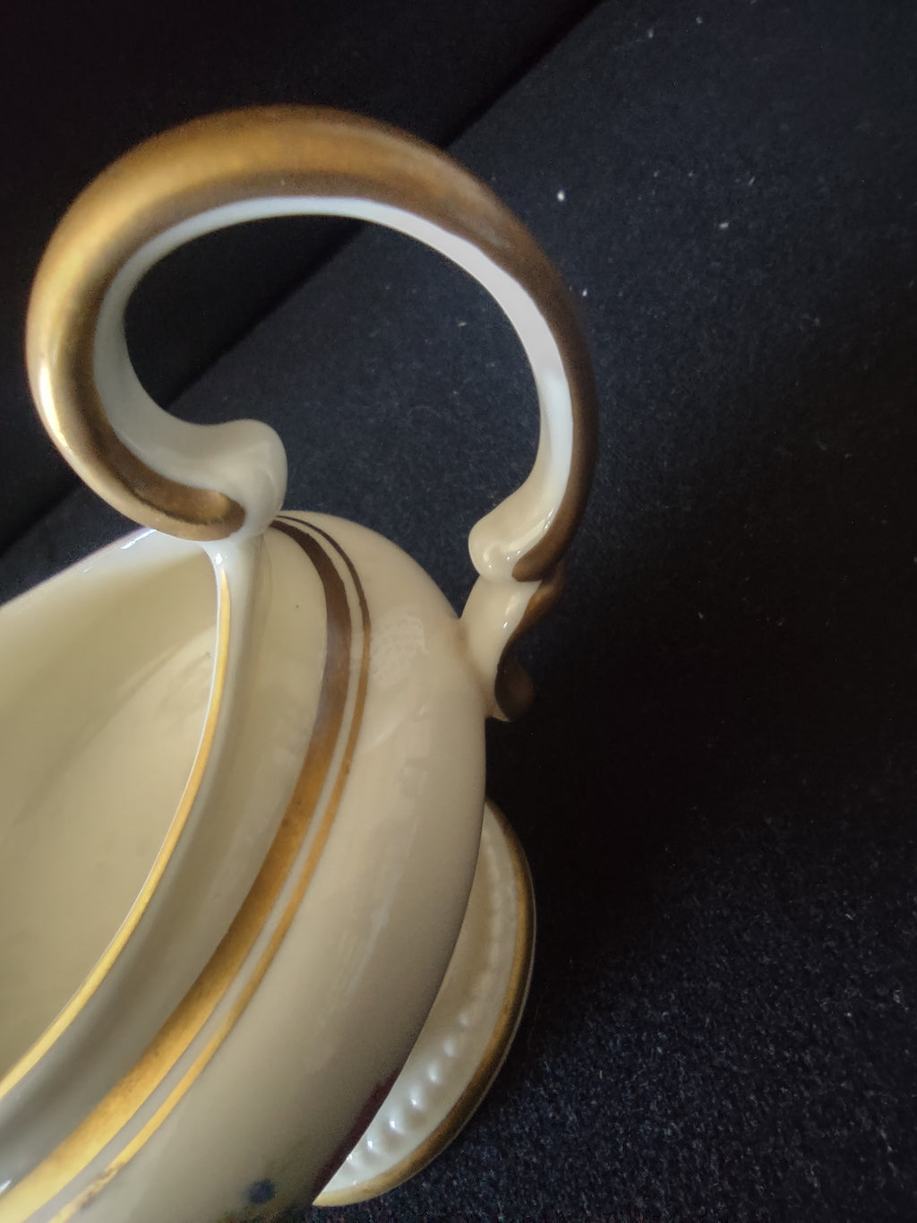 Vintage Castleton China Floral Bouquet Creamer Gold Trim USA [6716]
