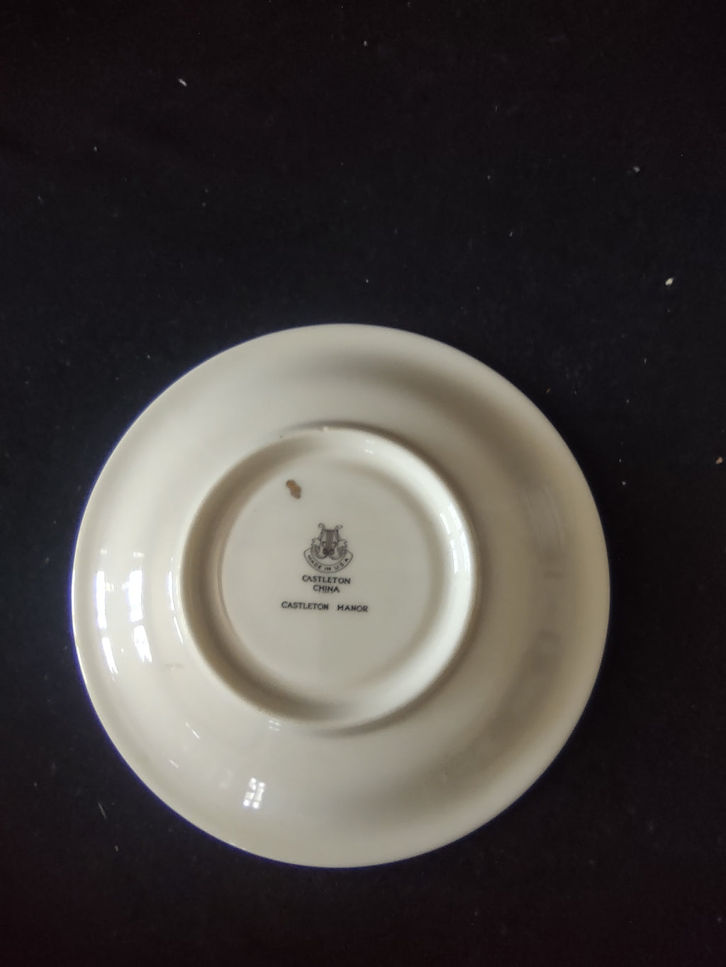 Vintage Castleton China Manor Cup & Saucer Set of 4 Floral Gold Trim [6717]