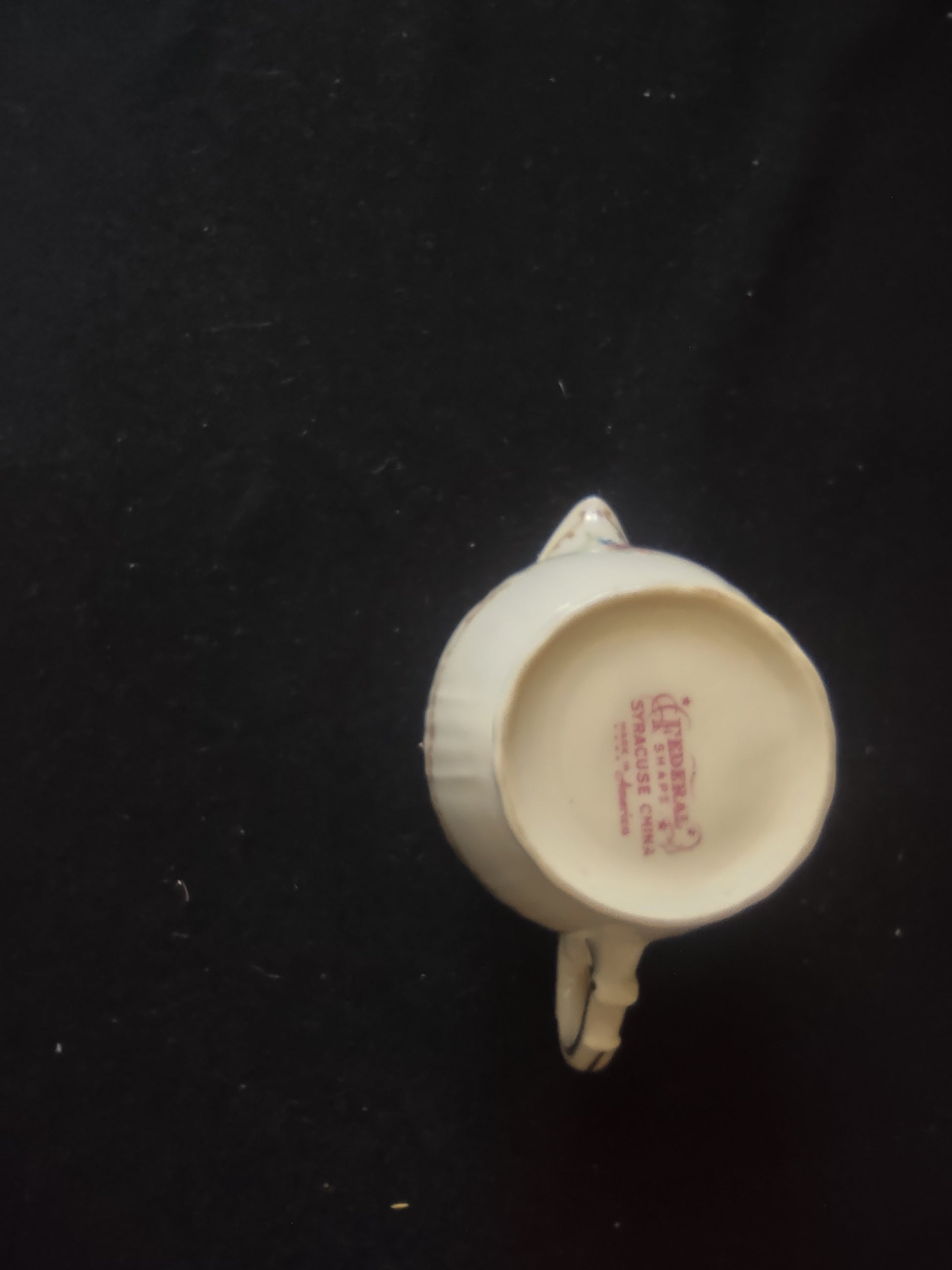 Vintage Syracuse China Federal Shape Creamer Floral Bouquet Gold Trim [6720]