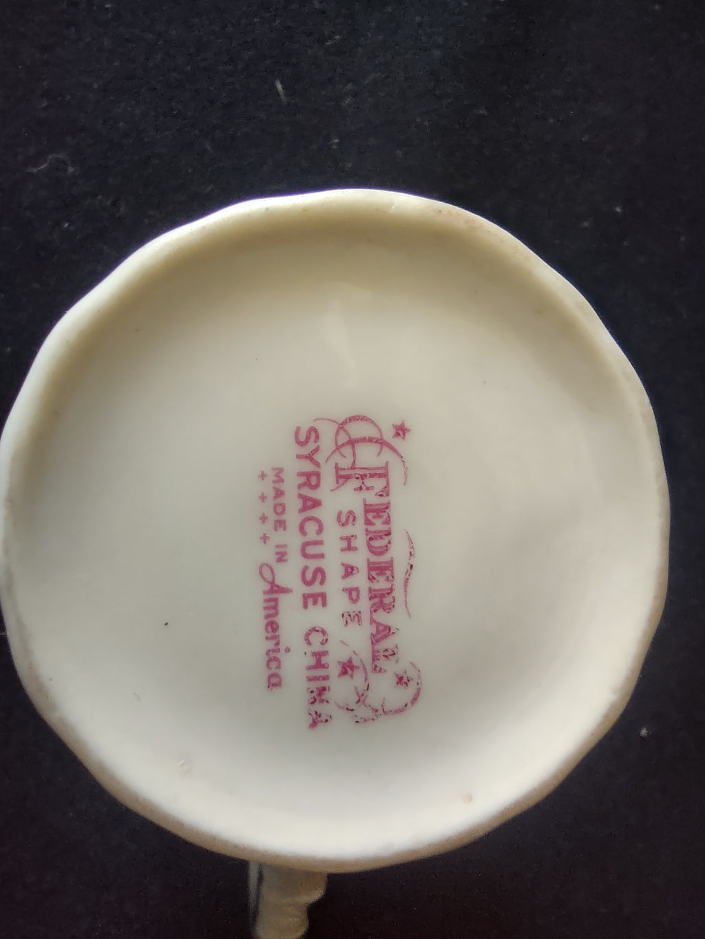 Vintage Syracuse China Federal Shape Creamer Floral Bouquet Gold Trim [6720]
