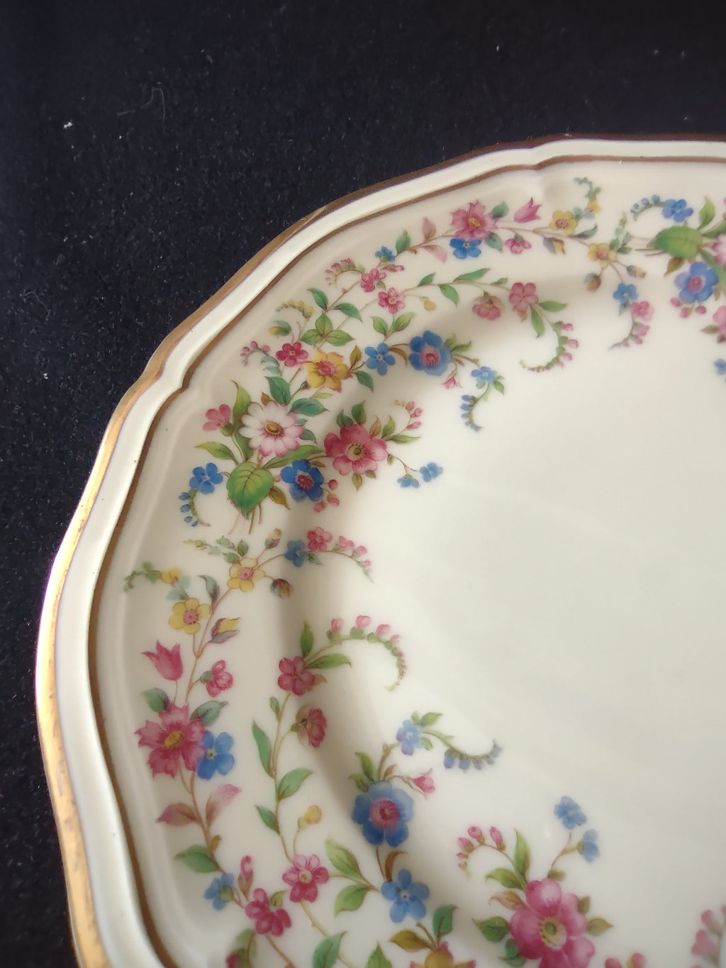 Vintage Rosenthal Germany Eleanor Bread Butter Plate Pink Blue Floral [6721]