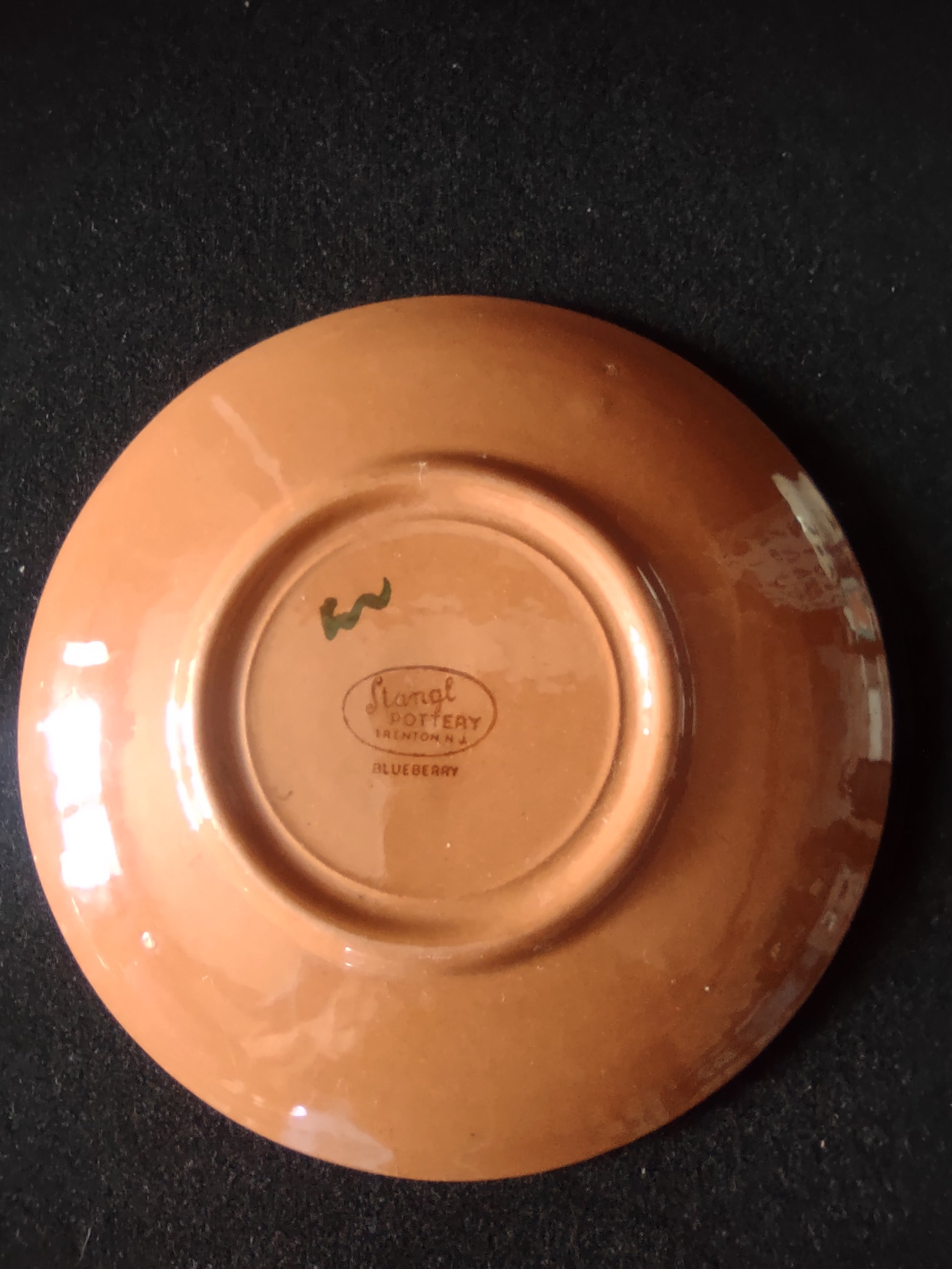 Vintage Stangl Pottery Blueberry Cup Saucer Set Trenton NJ [6722]