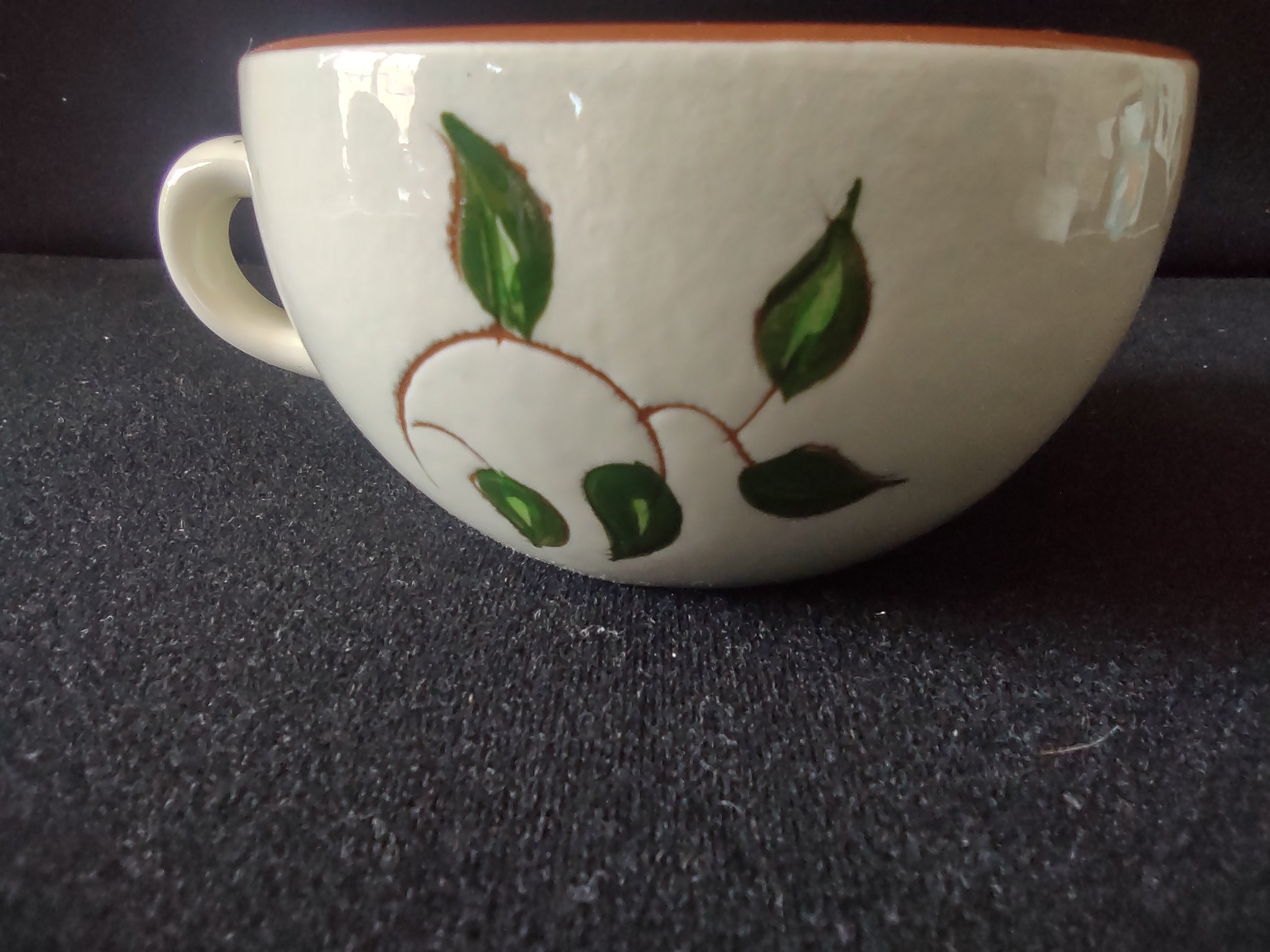 Vintage Stangl Pottery Blueberry Cup Saucer Set Trenton NJ [6722]