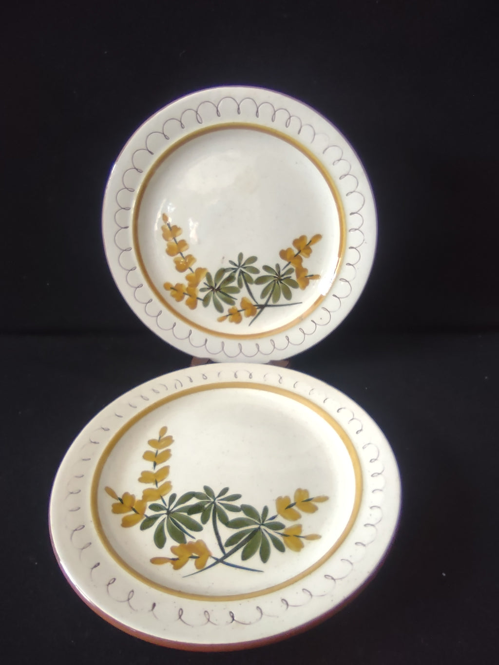 Vintage Stangl Golden Blossom Hand Painted Salad Plates Set of 2 [6723]
