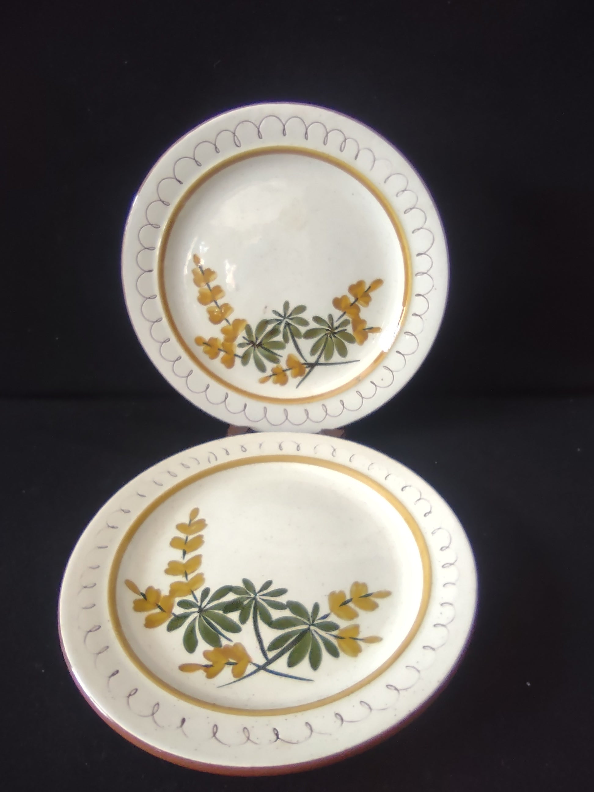 Vintage Stangl Golden Blossom Hand Painted Salad Plates Set of 2 [6723]