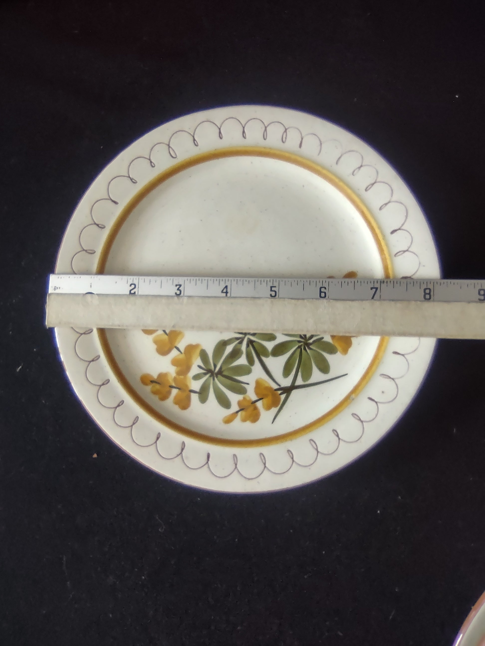 Vintage Stangl Golden Blossom Hand Painted Salad Plates Set of 2 [6723]